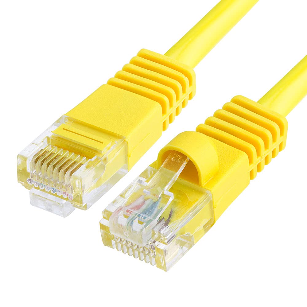 DKURVEDKURVE® 2 Pack 1 Meter Cat 6 Lan Cable, High Speed Gigabit Internet Network RJ45 Ethernet Patch Cable (Yellow)