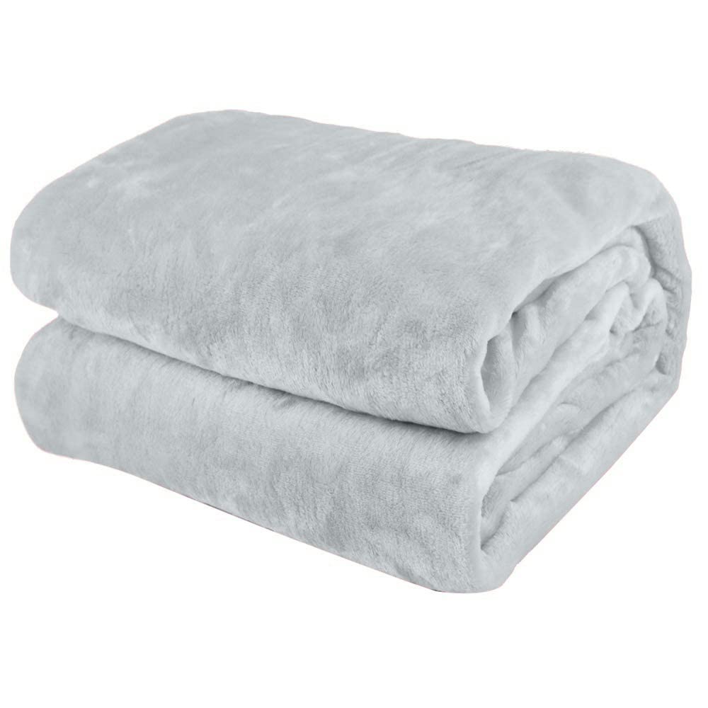 Flannel Fleece Blanket King Size for All Season,Fluffy Blanket Warm Bed Throws for Sofa & Bed,Comfortable and Soft Flannel Fleece Blanket (Gray)