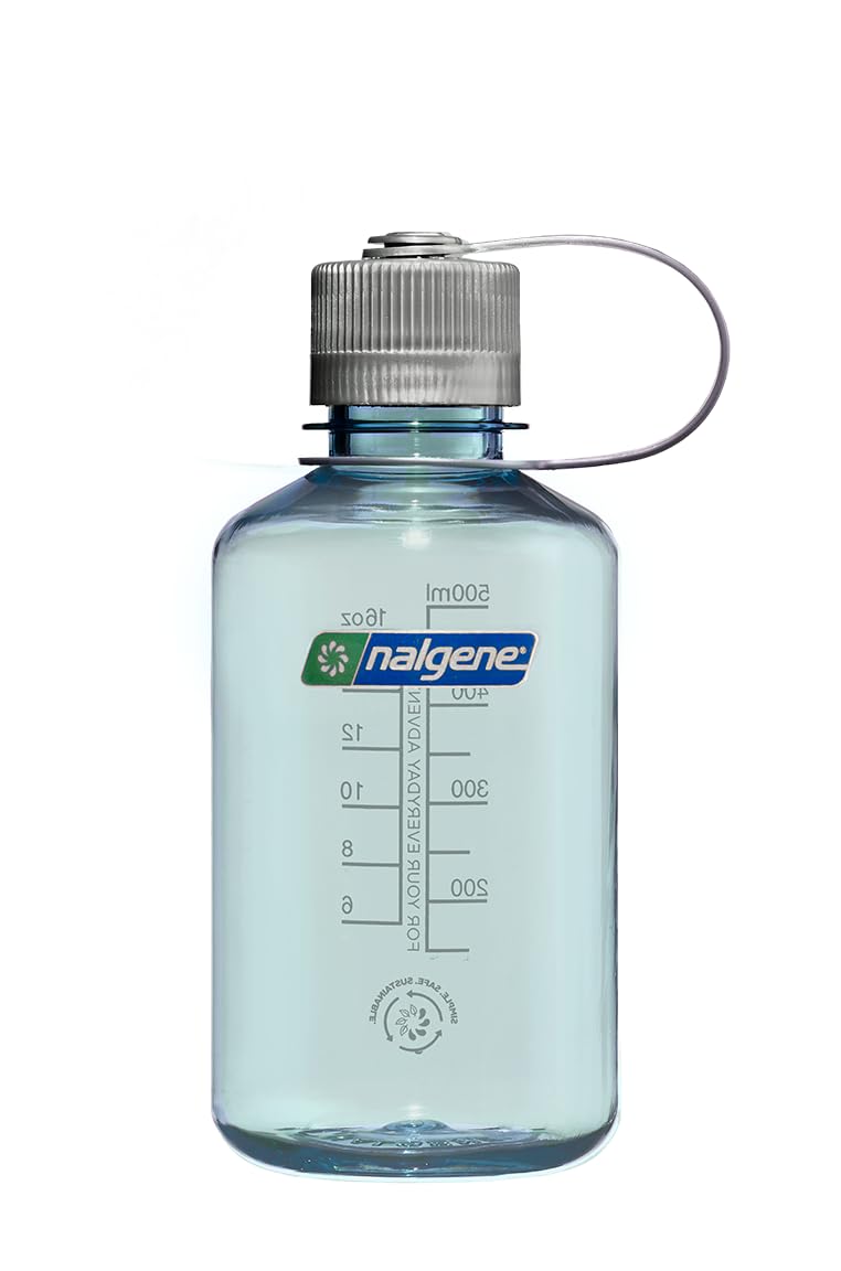 Nalgene Sustain Tritan BPA-Free Water Bottle Made with Material Derived from 50% Plastic Waste, 16 OZ, Narrow Mouth, Seafoam