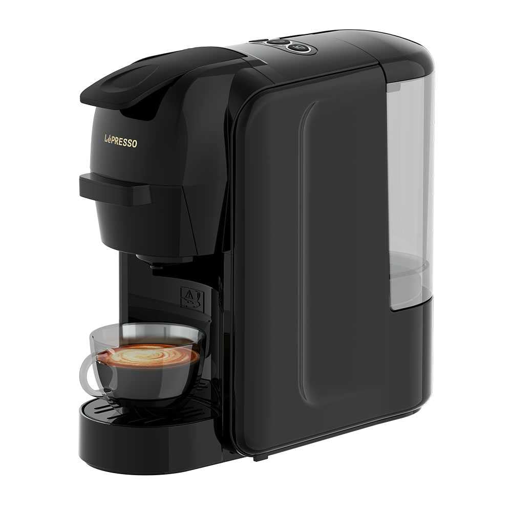 LePresso Lieto 3 in 1 Multi-Capsule Coffee Machine 【 0.6L Capacity】, 【 Compatible with Nespresso】, 【 Dolce Gusto & Powder Coffee】, 【 19 Bar Pump】, 【 High Power Coffee Maker, Efficient Brew 】- Black