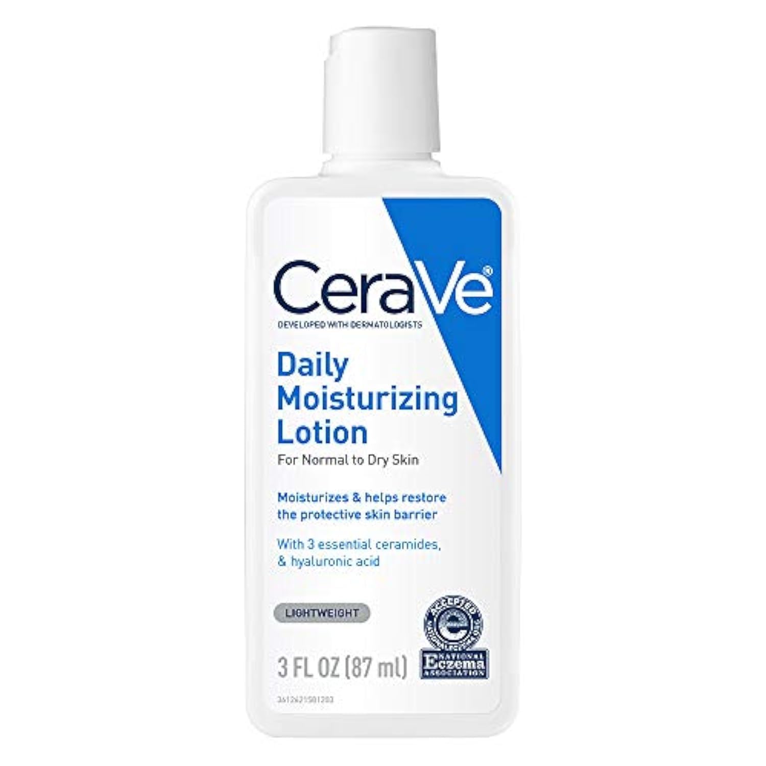 CeraVe Daily Moisturizing Lotion | 3 Ounce | Face & Body Lotion for Dry Skin with Hyaluronic Acid | Fragrance Free