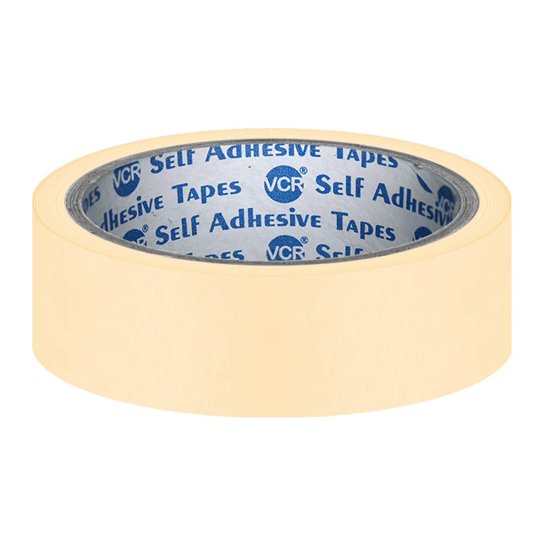 VCR Masking Tape - 20 Meters in Length 24mm / 1" Width - 1 Roll Per Pack - Easy Tear Tape, Best for Carpenter, Labelling, Painting and leaves no residue after a peel.