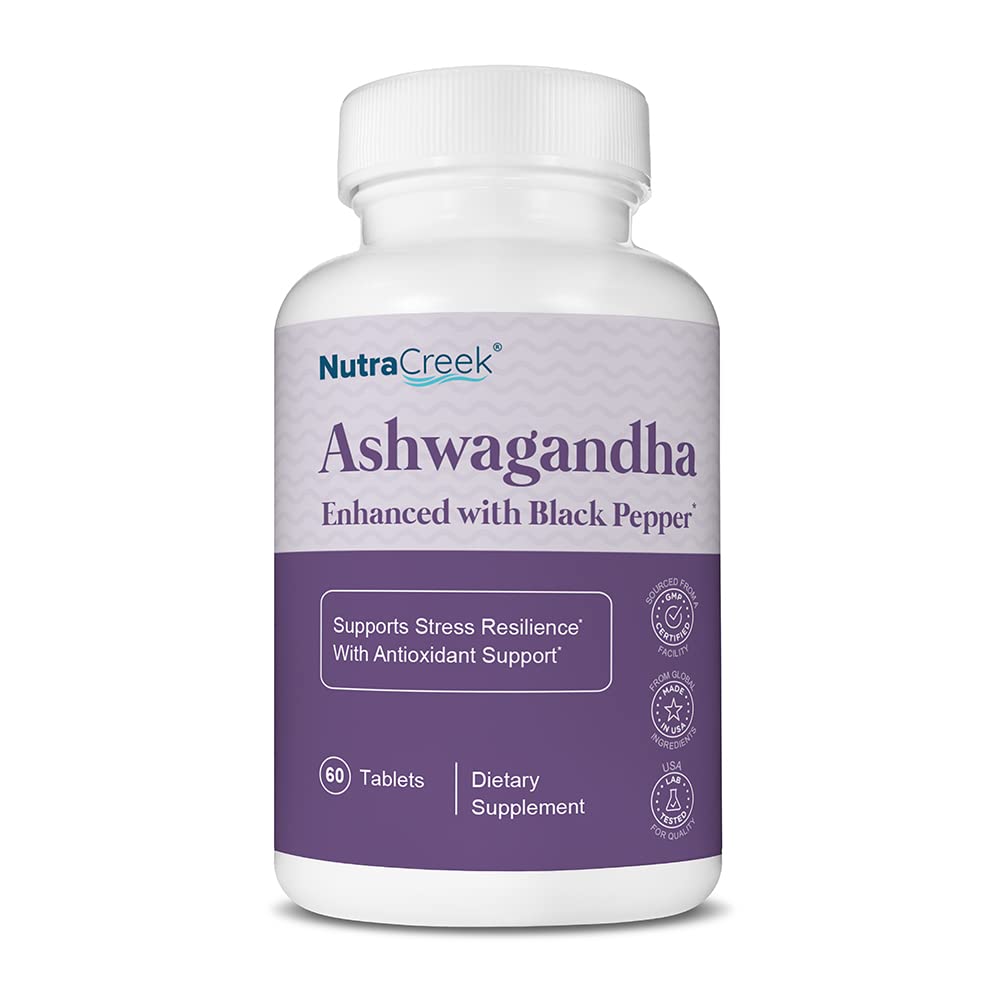 Ashwagandha | Ashwagandha 600mg per Tablet with Black Pepper for Absorption. Supports Stress Resilience, Positive Mood and Offers Antioxidant Support - 60 Tablets