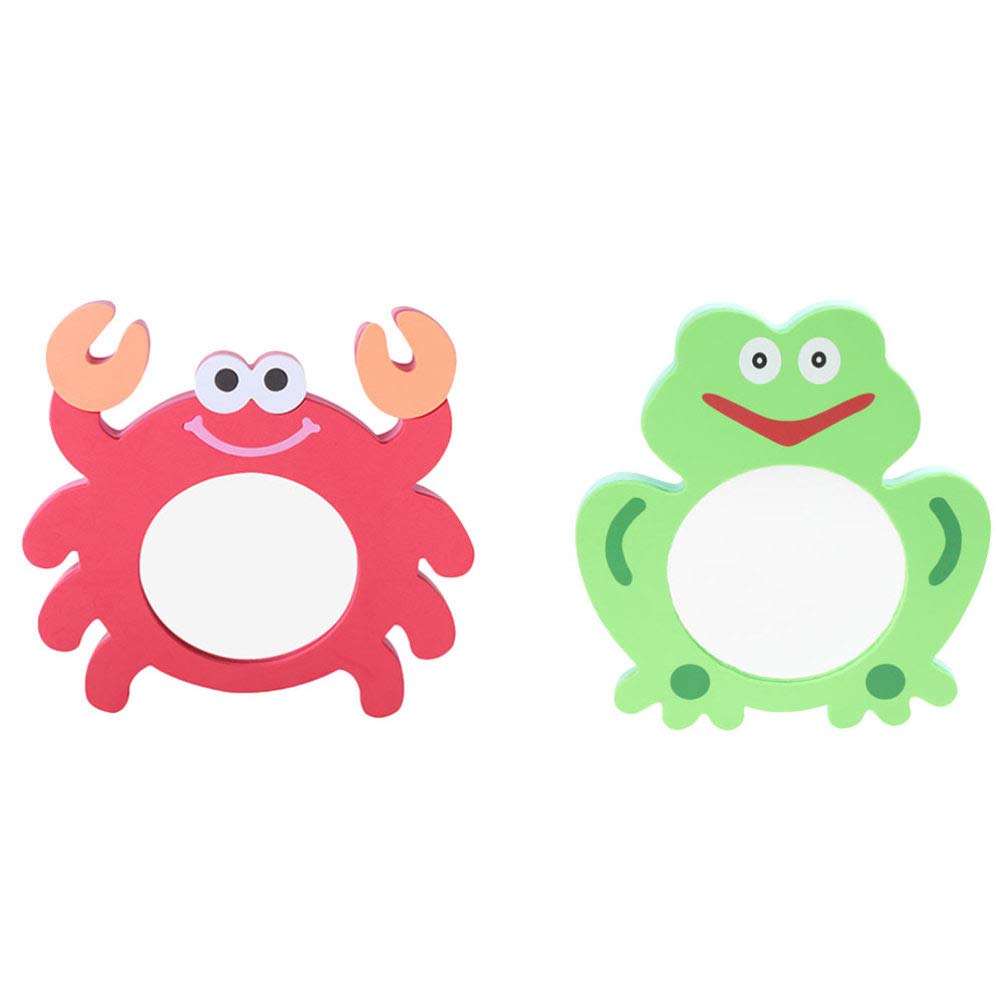 Toddmomy 2Pcs Baby Mirror Bath Toy Kids Bathing Toys Crab and Frog Shape Funny Bath Time Toys for Kids Toddler Infants