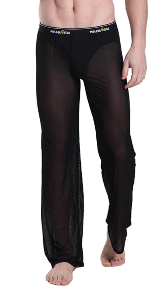 MendoveMens Mesh See Through Home Lounge Pants Nightwear