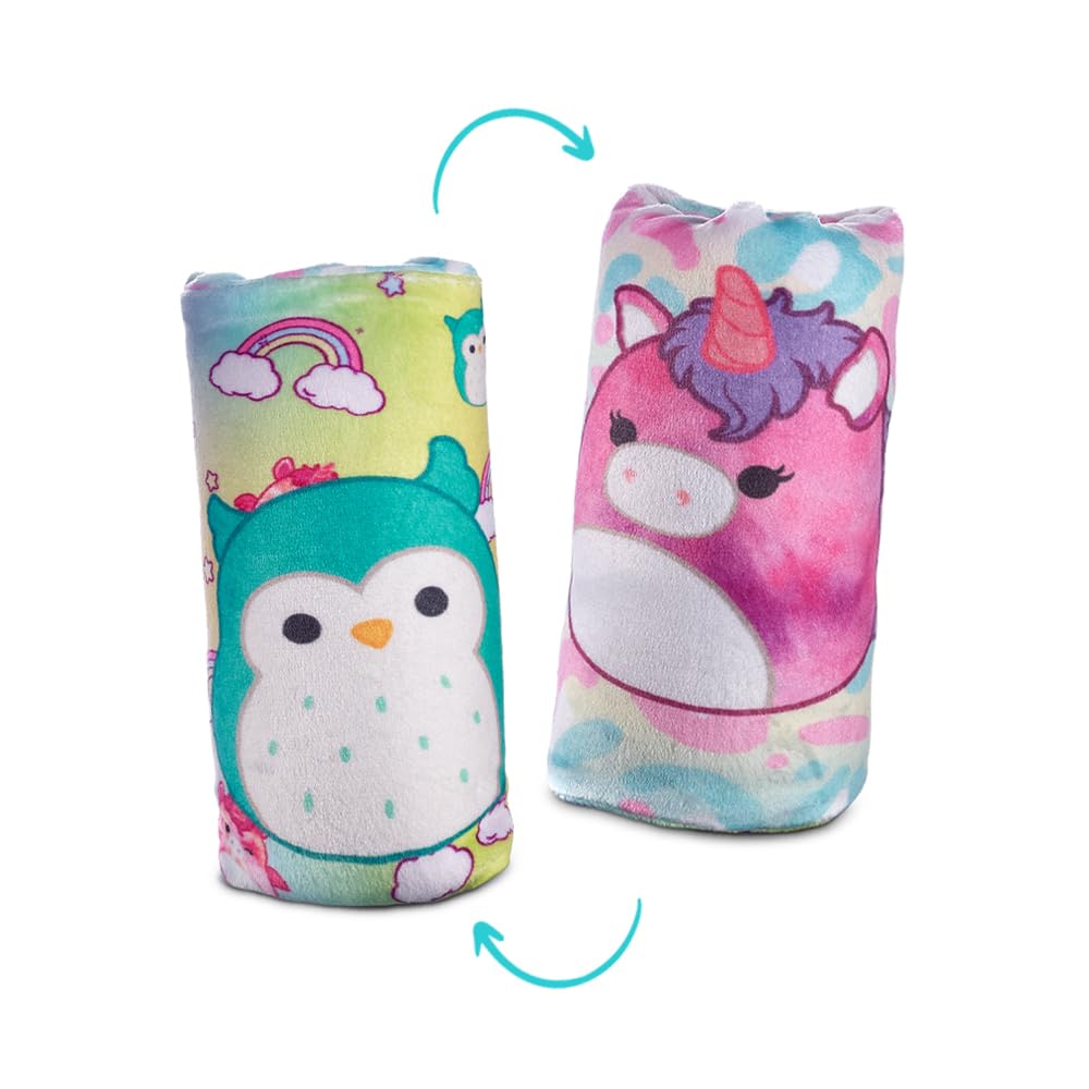 Top Trenz Squishmallows Flippin' Cute Reversible Water Wiggler, Sensory Plush Water Snake with Winston The Owl & Lola The Unicorn, Classroom Fidget Toy & Party Favors (1 Water Wiggler Toy)