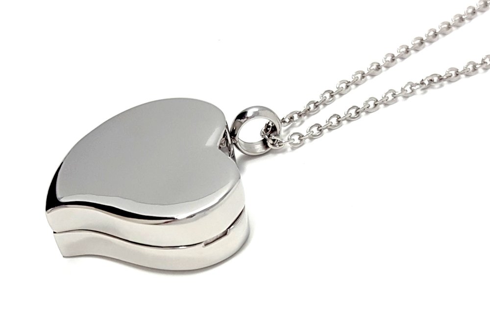 Pill Thing Silver: Amour Heart Pill Necklace - Polished Heart Locket With Strong Magnetic Closure - Medication Necklace - Keep Your Medication Securely With You At All Times - Locket Necklac