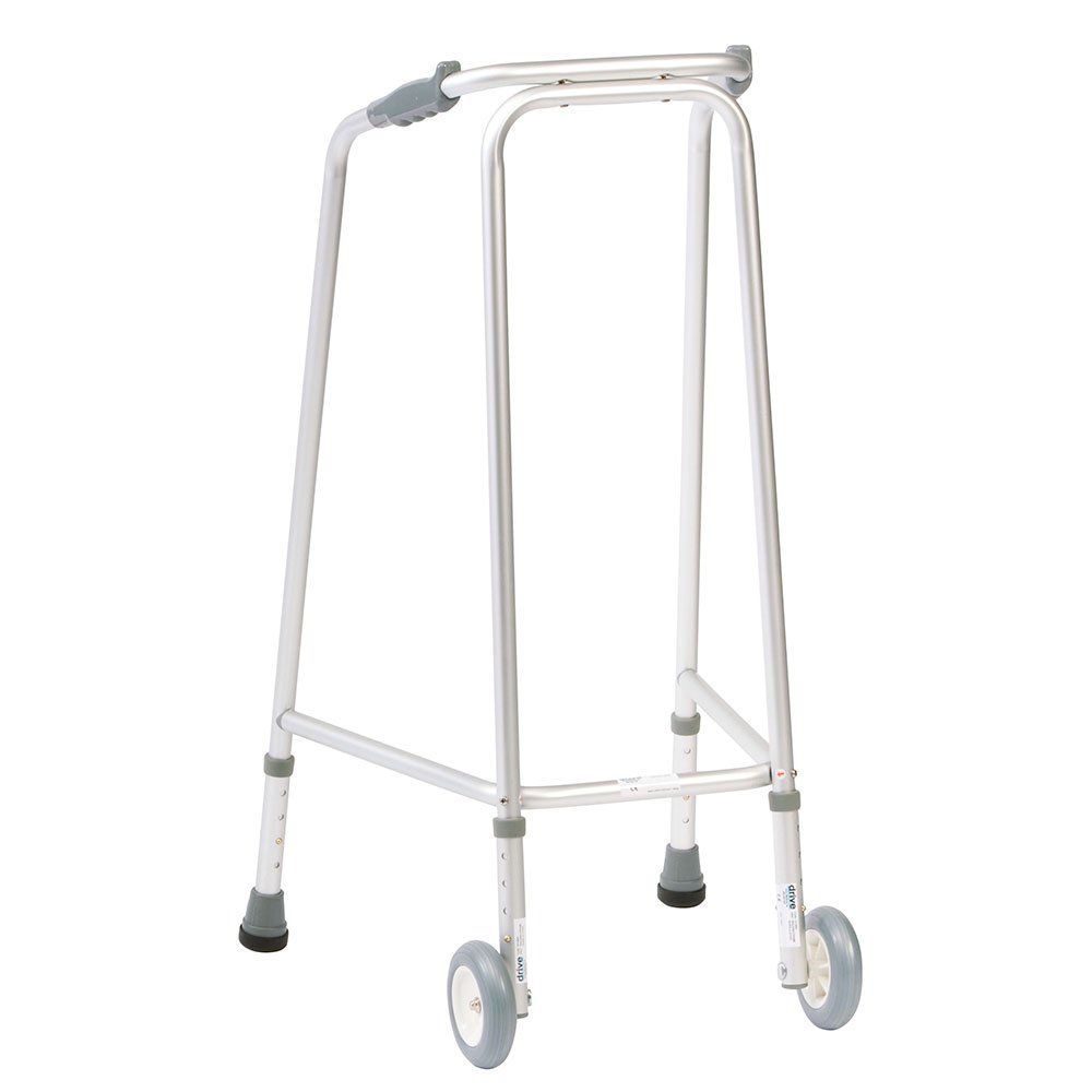 NRS Healthcare Ultra Narrow Walking Frame (Wheeled) N73235 Adjustable Height - Large (Eligible for VAT relief in the UK)