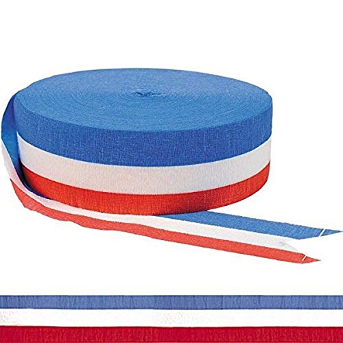 Amscan Patriotic Crepe Party Decoration, Red/White/Blue, Multicolor