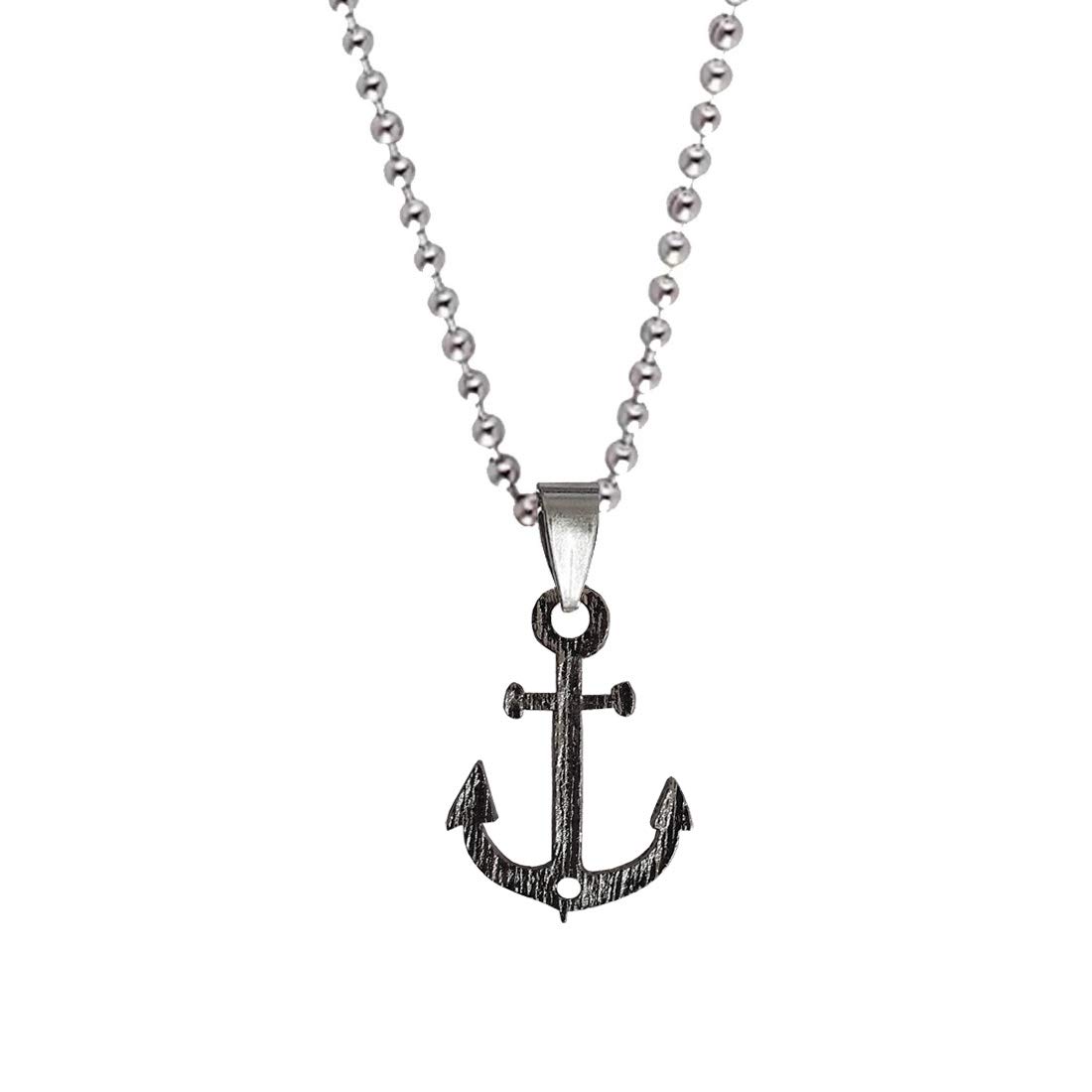 RICH AND FAMOUS Alloy Ship Anchor Pendant for Men (Silver), large (NewPn0110008)