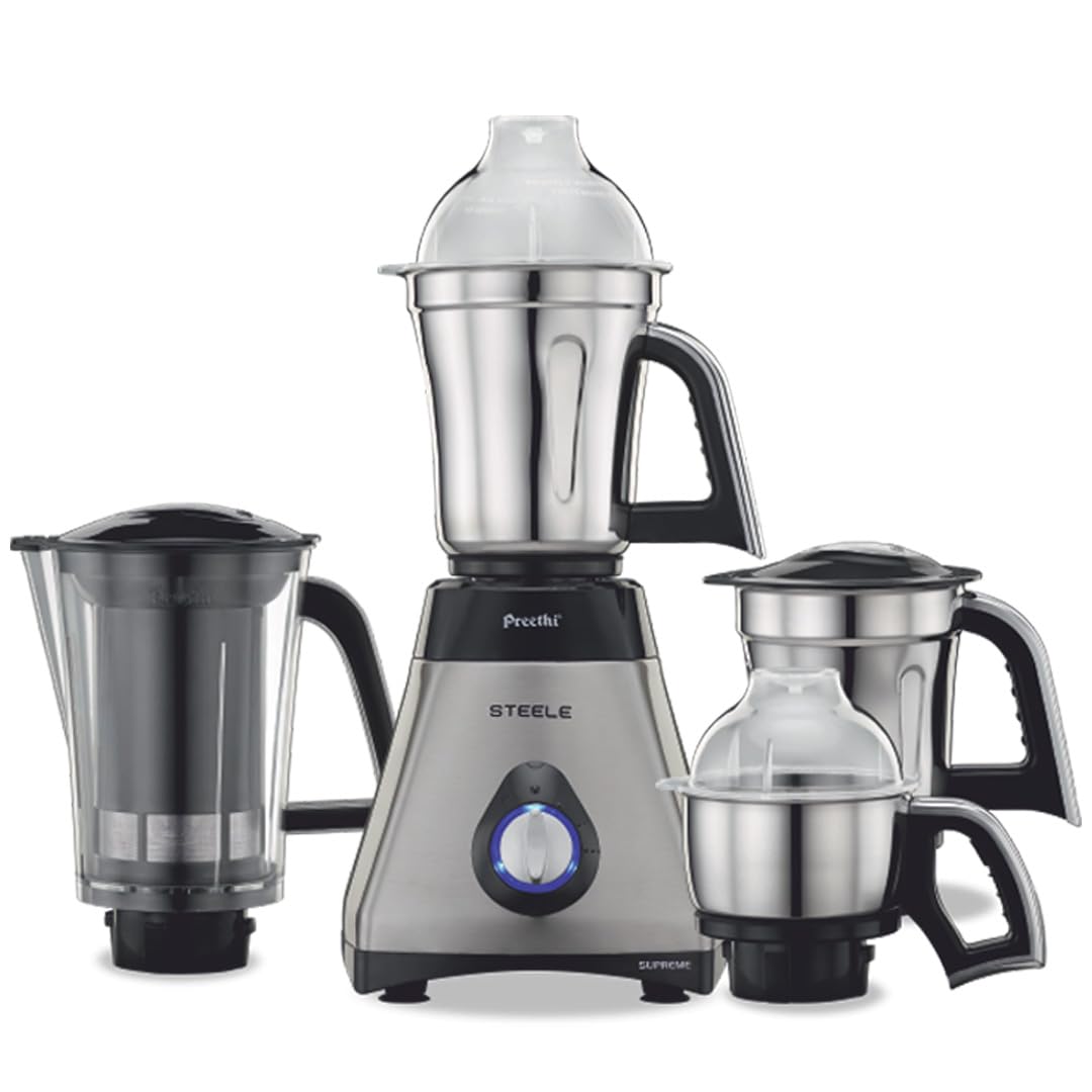 Preethi Steel Supreme MG-208 750-Watt Mixer Grinder (Silver/Black)