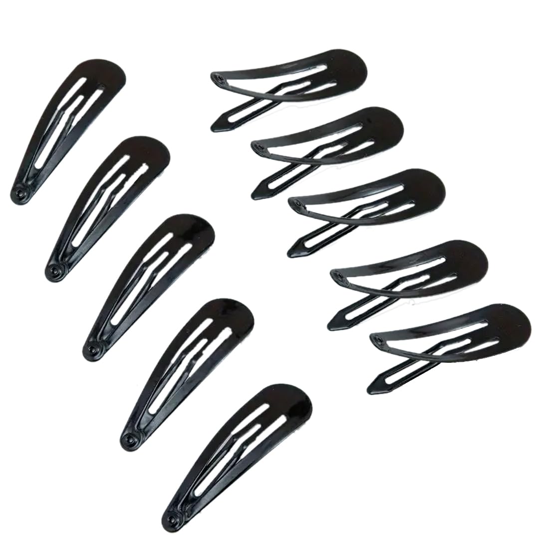 12 pcs Hair Clips for Girls Women Small Snap clip Short Hair Large Black Stylish Non-Slip Metal Snap Hair Clip Accessories 5 Cm Snap Barrettes, Perfect for Everyday Use and Special Occasions