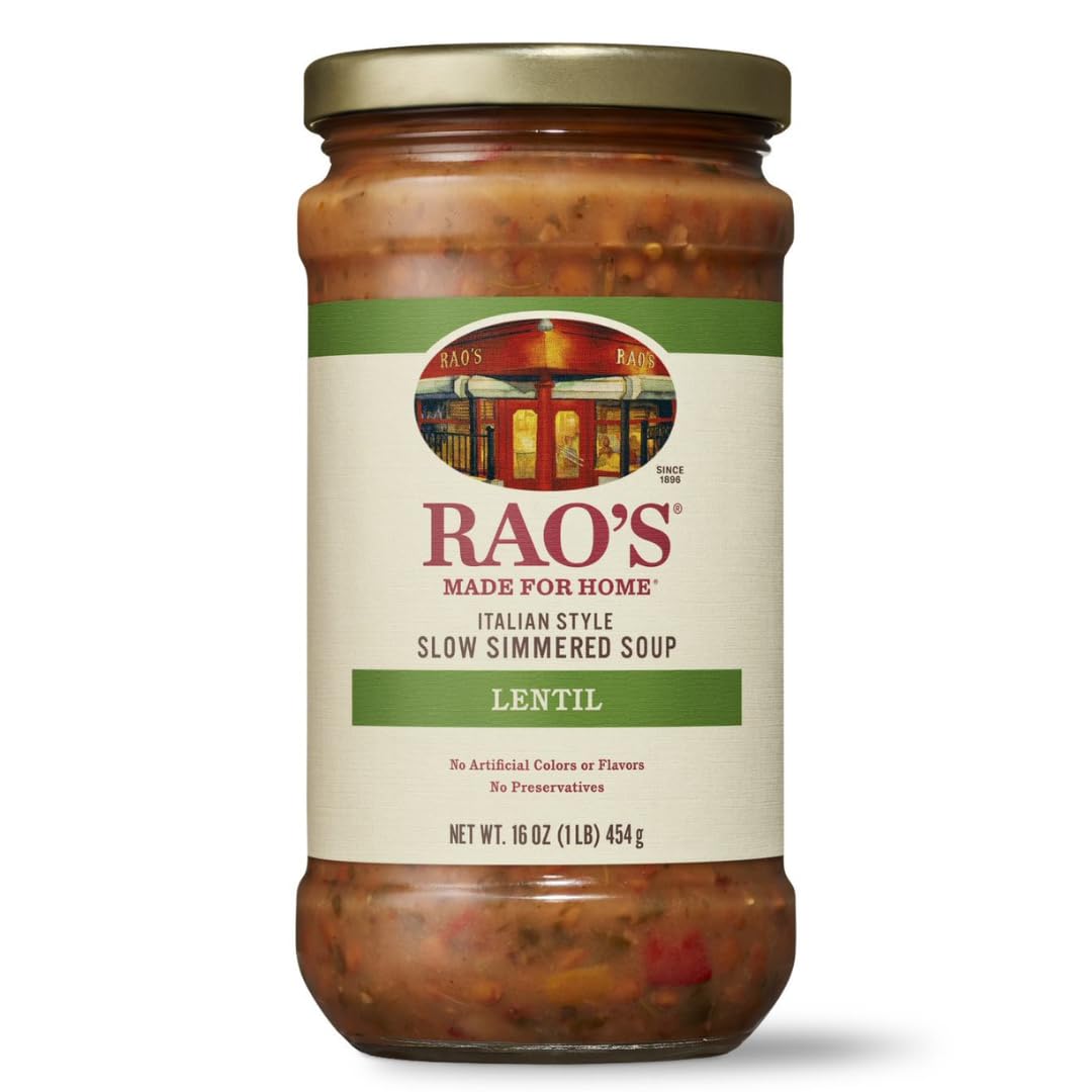 Rao's Made for Home Italian Lentil Soup, 16oz, Traditional Italian Heat and Serve Soup, Made with Premium Quality Ingredients