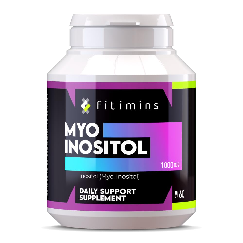 Myo-Inositol 1000mg | PCOS Supplement, Vitamin B8 | Myo Inositol Capsules Supporting Reproductive Health, Fertility & Hormone Balance for Women | 60 Vegan Capsules | 1-Month Supply | Fitimins