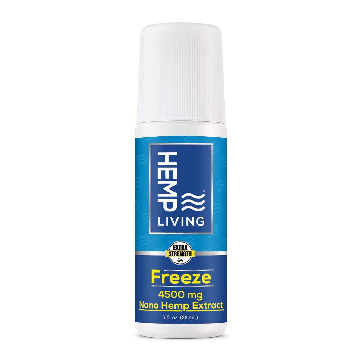 Hemp Living Freeze Nano Hemp Extract, Pain-Relieving Roll On, Cold Therapy, Roll On for Muscles and Joint Pain, 3 oz Roll on Bottle (4500 mg)