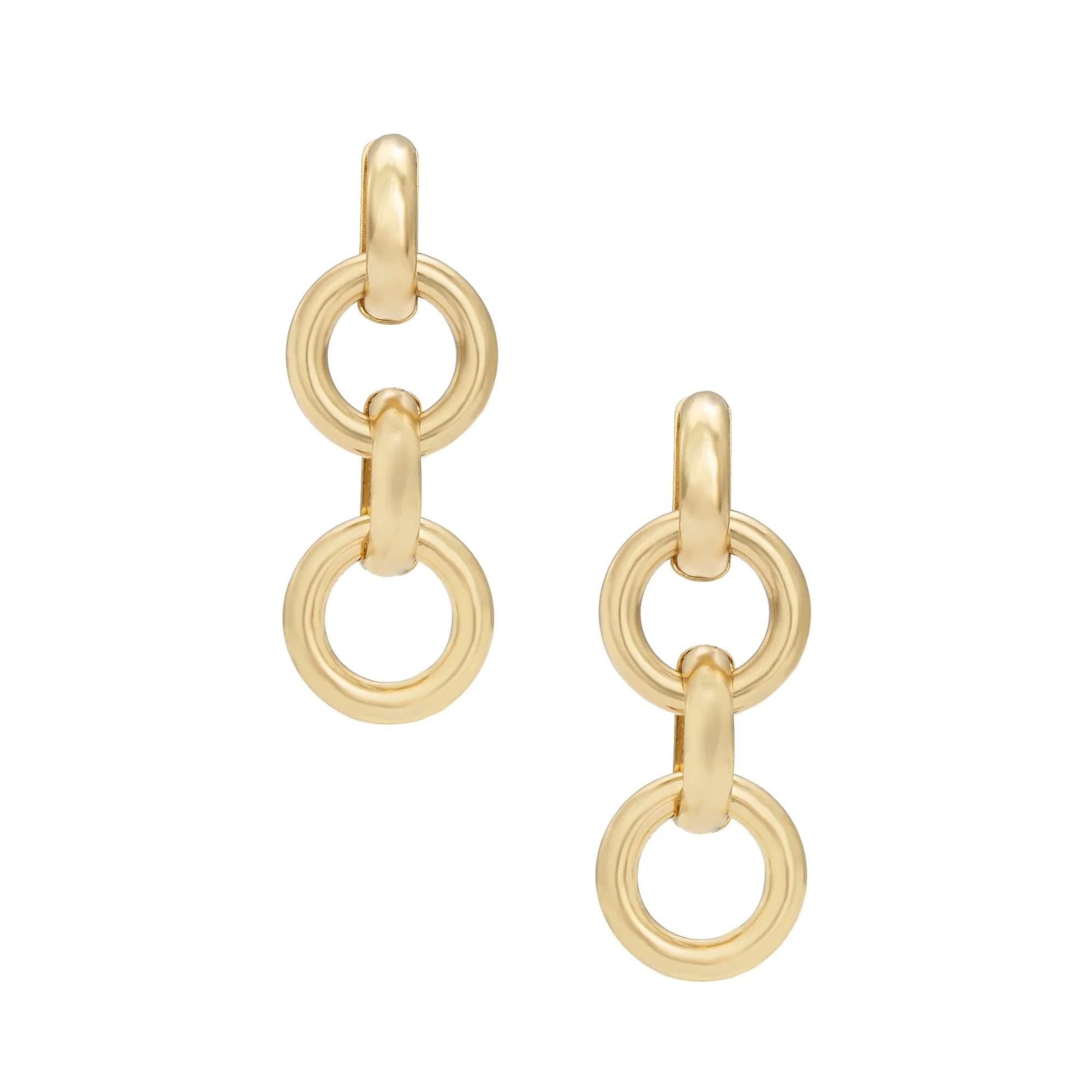 EttikaGold Plated Dangle Earrings | In New Circles 18k Gold Plated Oversized Earrings | Statement Piece | Fashion Jewelry