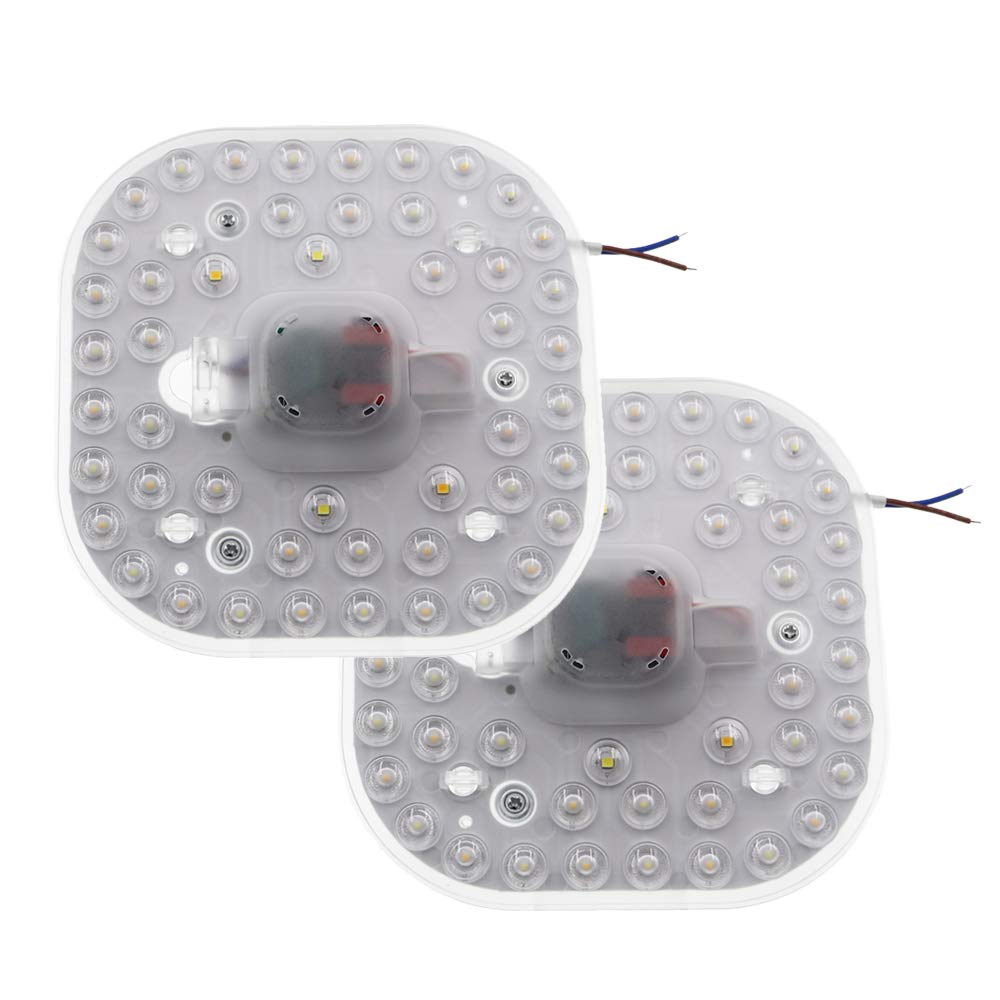 2 Pack LED Module, Ceiling Conversion Kit with Magnet, LED Panel, AC 165-265V, 6.2 inch, 24 watts, 2200 lumens, 3 Lighting Color Warm White/Neutral White/Cool White, Non-dimmable