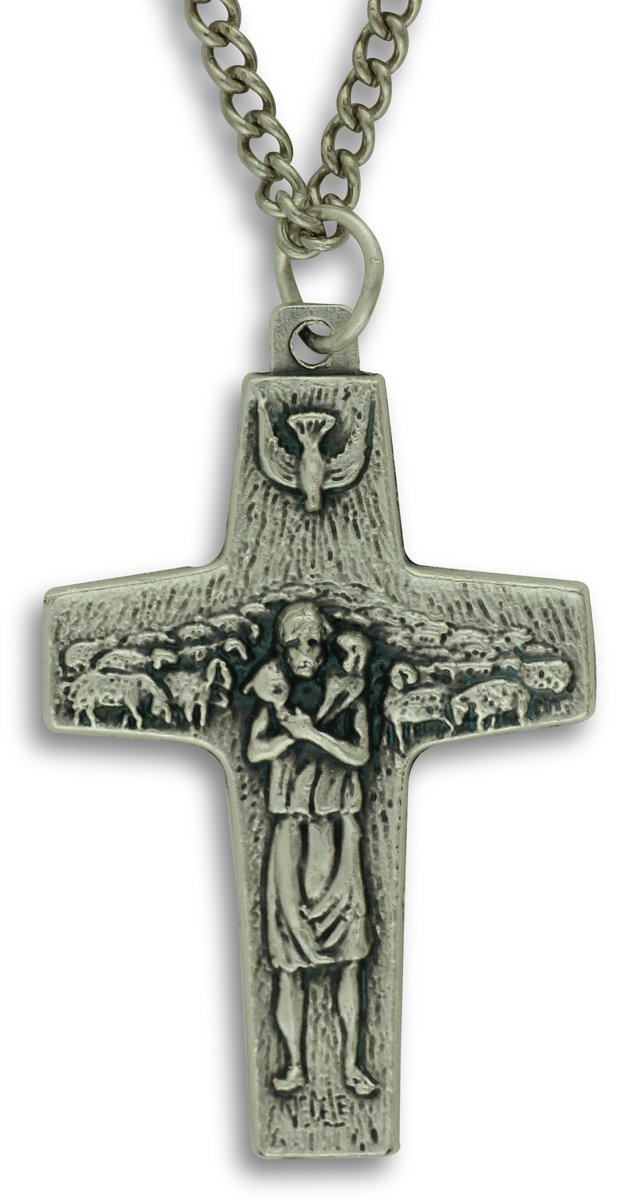 Gifts Catholic, Inc.Official Pope Francis Cross Crucifix 1-5/8" w/ 18" Chain Antonio Vedele Vatican Authentic Pectoral Cross