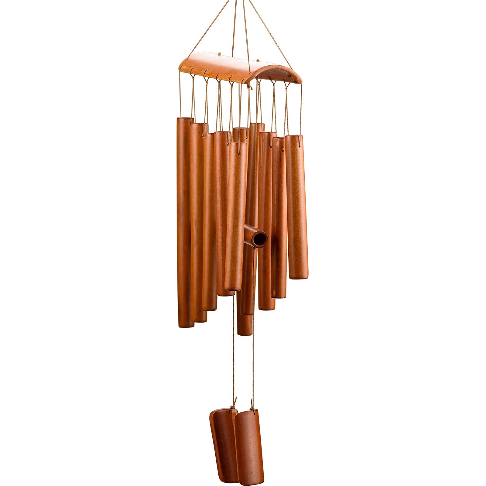 Wind Chimes, Handmade Bamboo Wind Chimes, Classic Style, Wood Wind Chime, Large Deep Tone Wind Bells, with Natural Relaxing Soothing Sound, Indoor Outdoor Wooden, for Garden and Home Decoration