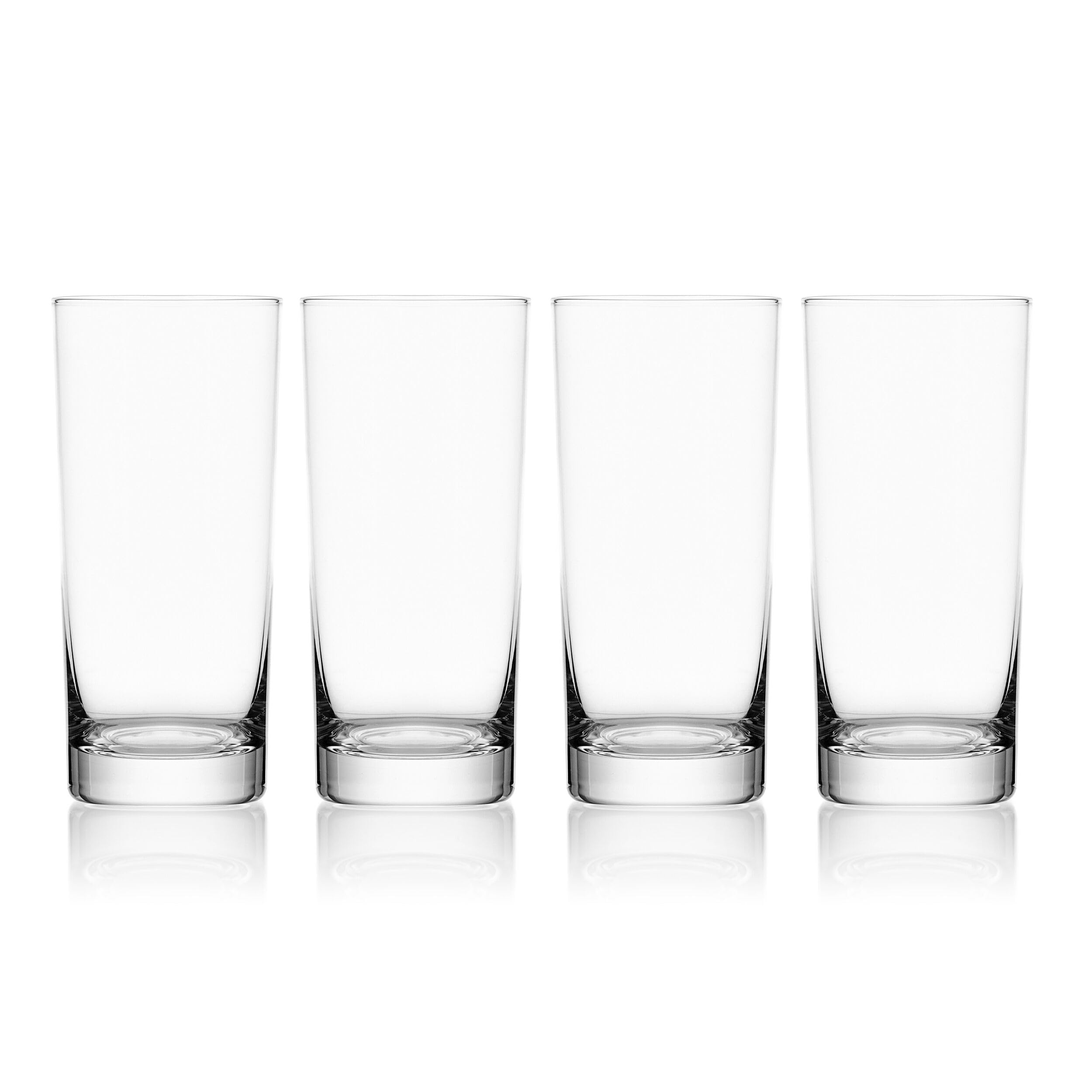 Mikasa Lana Tall Beverage Highball Glass Cups, Set of 4, 16 Ounce, Clear