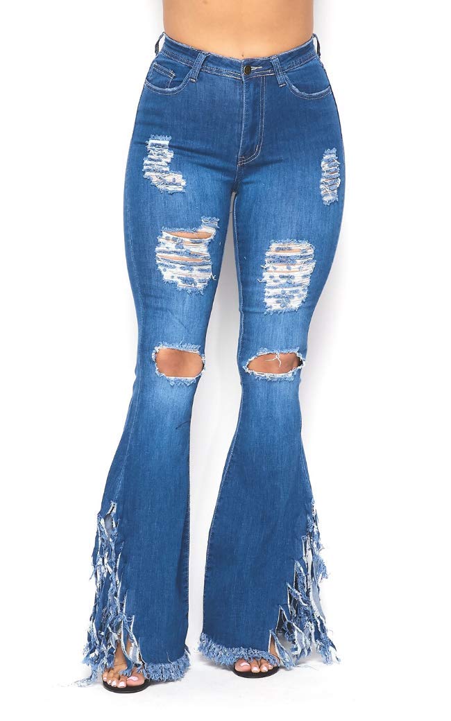 SOHO GLAM High Waisted Stretchy Bell Bottom Jeans