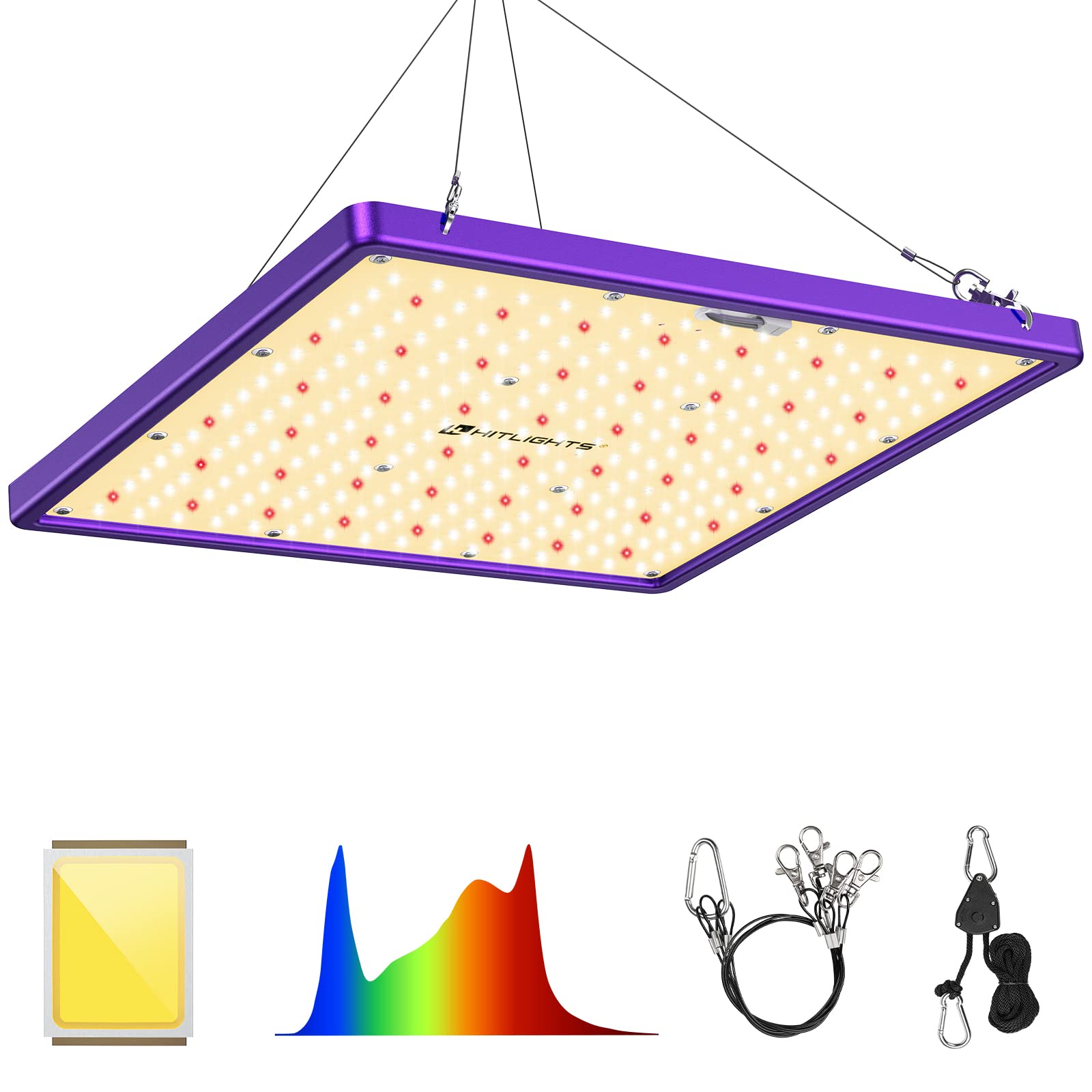 HitLight LED Grow light with 288 US Patented LEDs, 2x2ft Coverage Dimmable Full Spectrum Plant Grow Lights for Indoor Plants Seeding Veg Flower Greenhouse Sunlike Growing Lamps, UL-Listed Driver, 120W