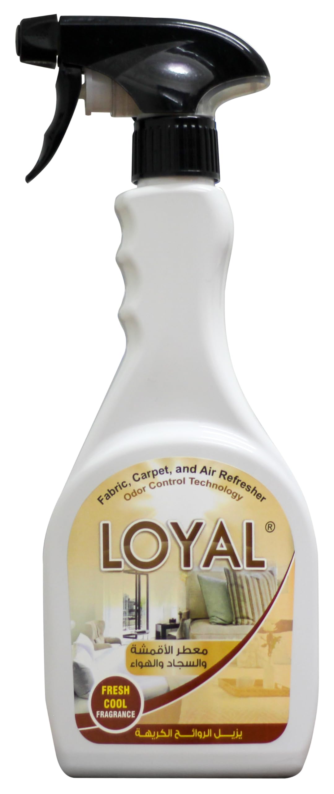 LOYAL Fabric, Carpet, and Air Refresher, Fresh Cool Fragrance, Anti-bacterial and odor eliminator, Brown, 500ml