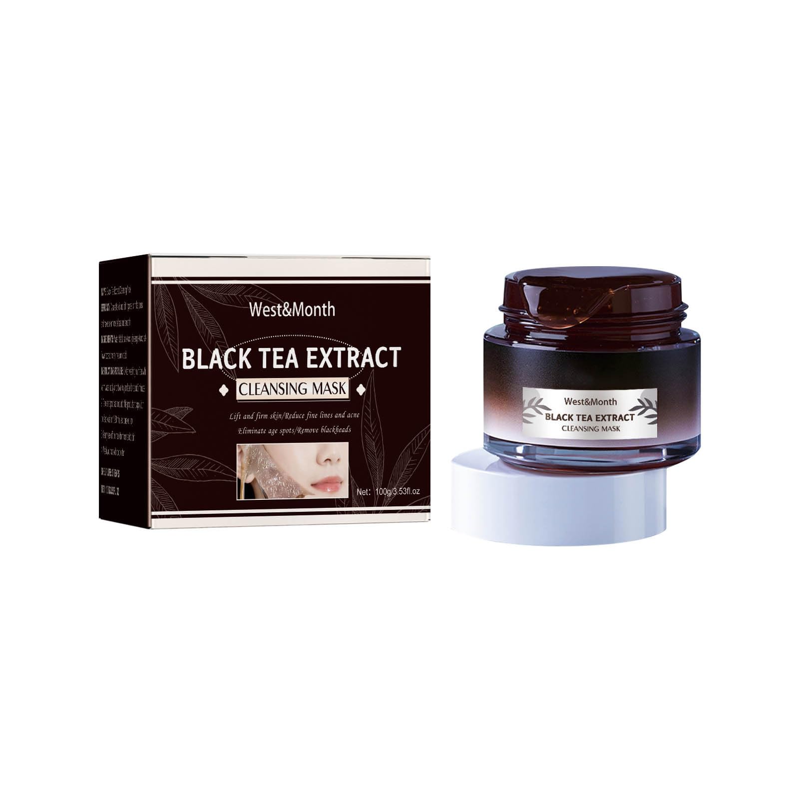 Black Tea Peel off Mask, Black Tea Mask Peel, Black Tea Skinning Peel off Mask, Herbal Refining Black Tea Skinning Face Mask,Blackhead Remover Mask Cream for All Skin Types (1pc)