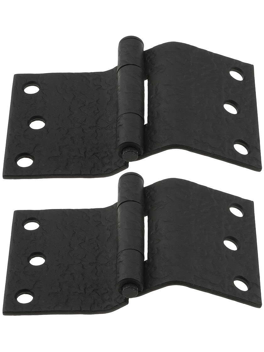 Pair of Forged Iron Offset Mortise Shutter Hinges - 5" X 3"