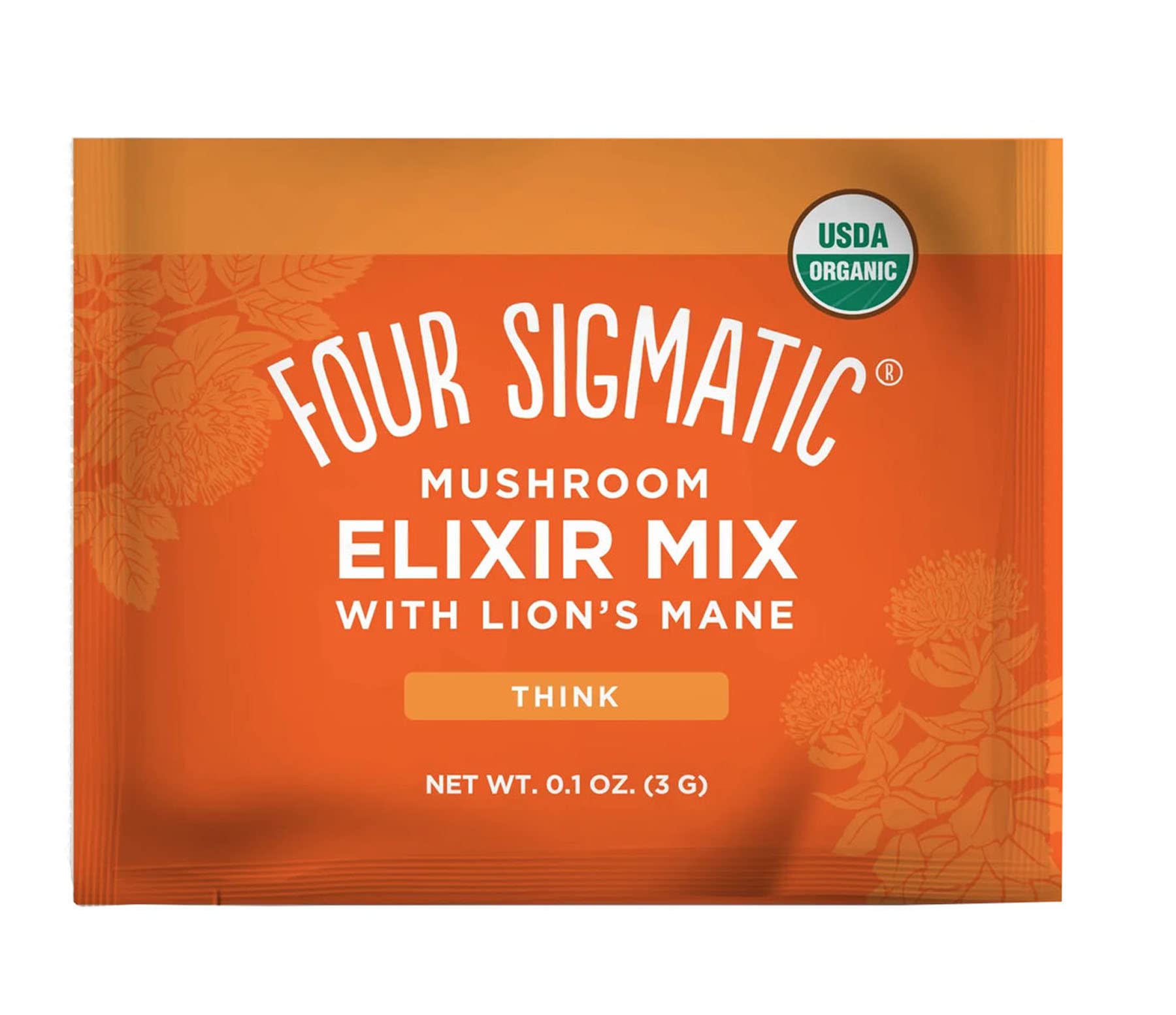 Four SigmaticMUSHROOM ELIXIR MIX with LION'S MANE - (20 SERVINGS) - ORGANIC | VEGAN | CAFFEINE-FREE | SUGAR-FREE