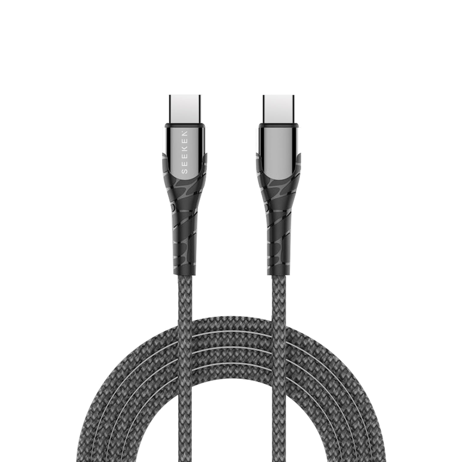 Seeken Type C to Type C 65W PD Fast Charging Cable Type C Charger Cord Compatible with iPhone 15 Pro/15 Pro Max/15/15 Plus, iPad mini 6, Macbook Pro/Air, iPad pro, Samsung S23+, Huawei P60 (2M, Black)