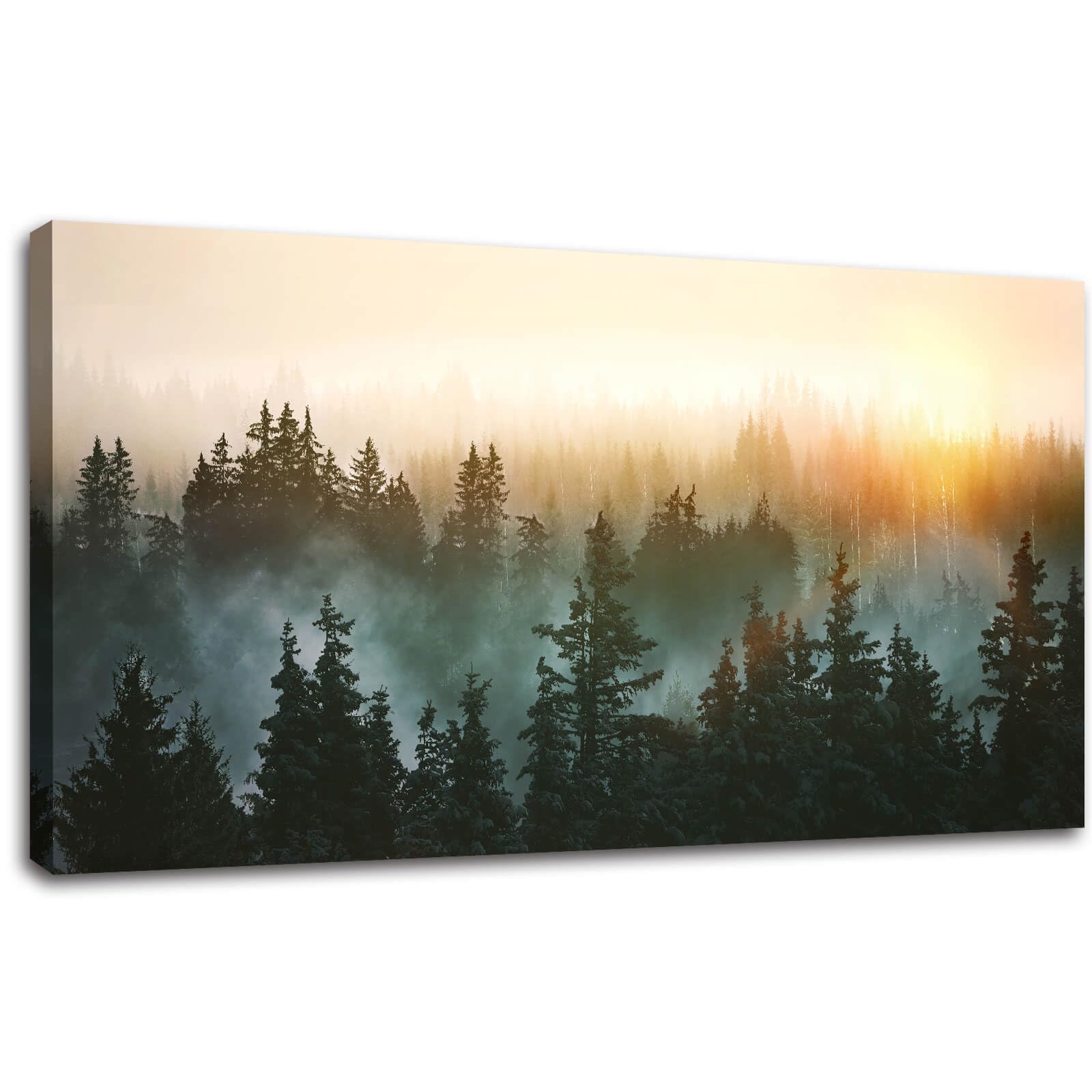 SDYA Canvas Wall Art Sunrise Forest Nature Painting Wall Decor for Bedroom Living Room Office Home Decor Wall 24"x48"