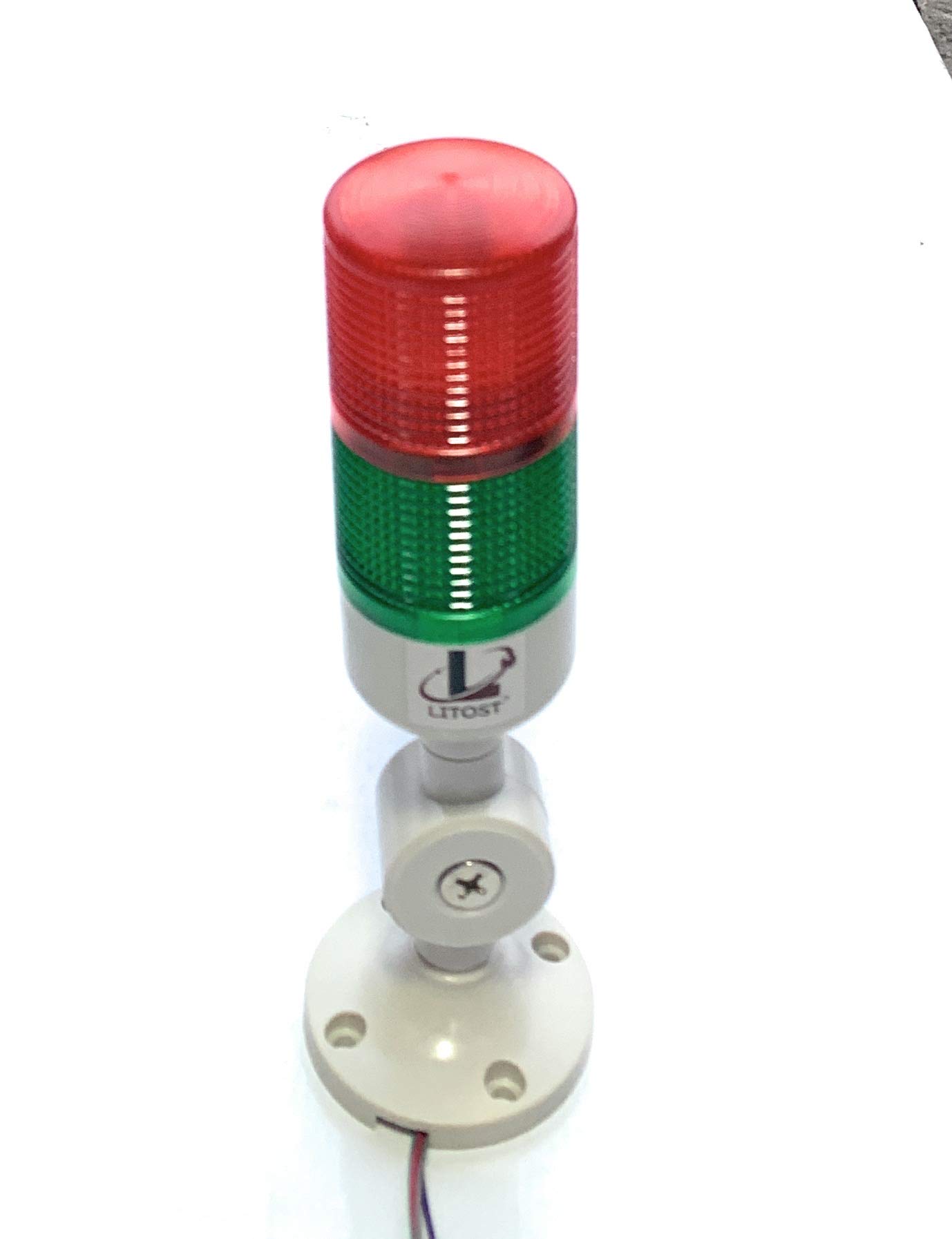 Litost® 2 Tier LED Signal Tower Lamp Light with Buzzer 24 Volt DC (RED/GREEN)