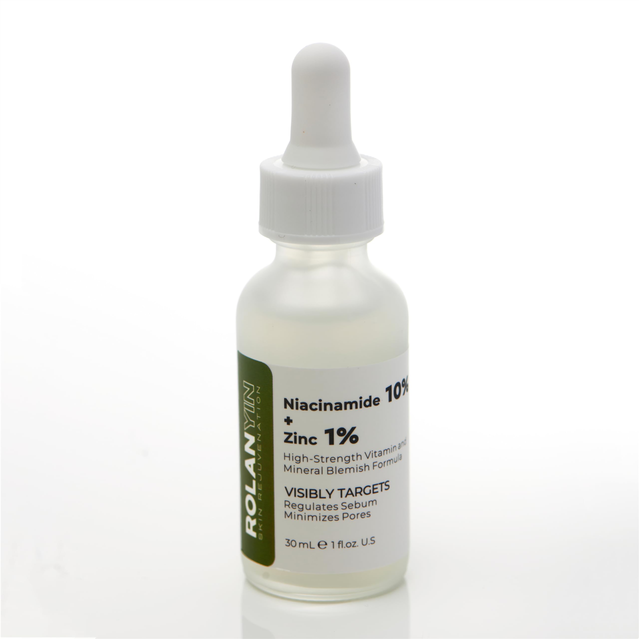 ROLANYIN Niacinamide 10% + Zinc 1% Facial Serum - High-Strength Vitamin Blemish Formula, Regulates Sebum, Minimizes Pores, 30ml