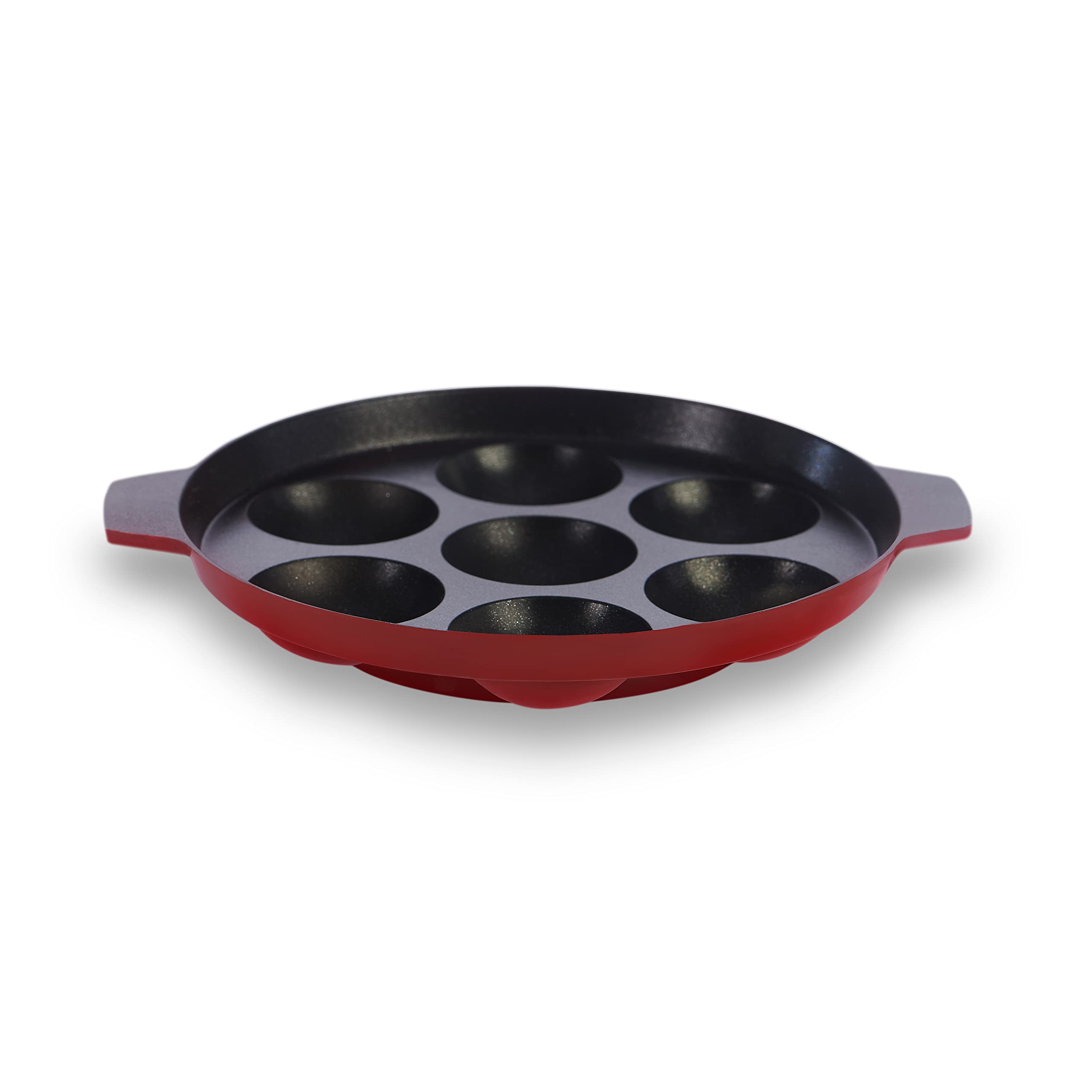 PeherAluminium Paniarakkal / Appam Patra 7 Cavity Appam, Red