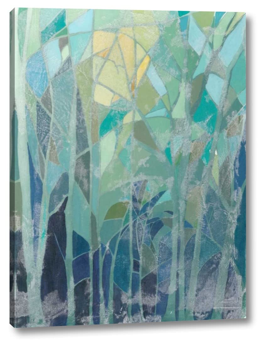 Stained Glass Forest II by Grace Popp - 12" x 16" Canvas Art Print Gallery Wrapped - Ready to Hang