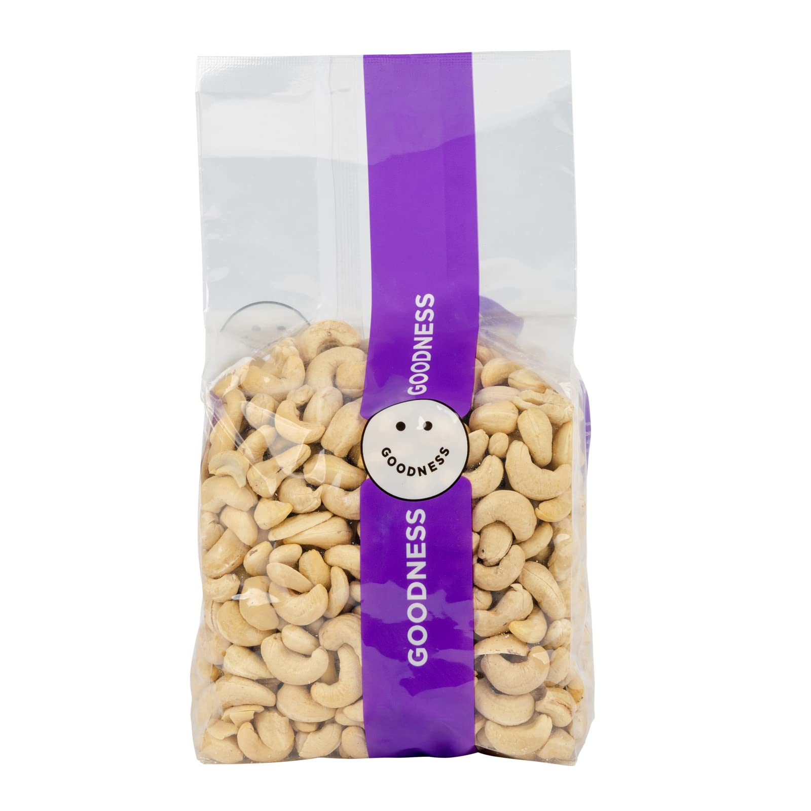 Goodness UAE Raw Cashew Nuts | 1 Kg | Rich in Zinc & Magnesium | High in Protein & Antioxidants | Dietary Fibre Healthy Immune System Healthy Ready-to-Eat Snacks | White Whole Cashews