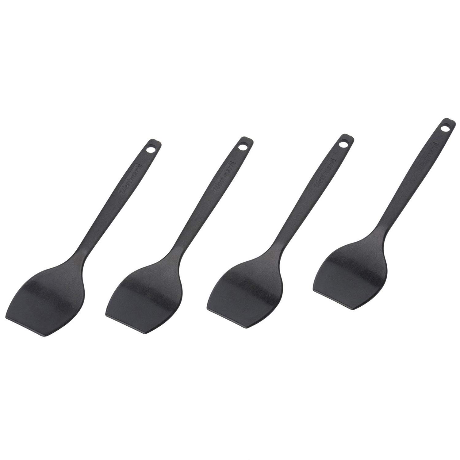 Westmark 4 raclette scrapers/mini spatulas, length: 16.6 cm, plastic, gourmetta, black, 20452270