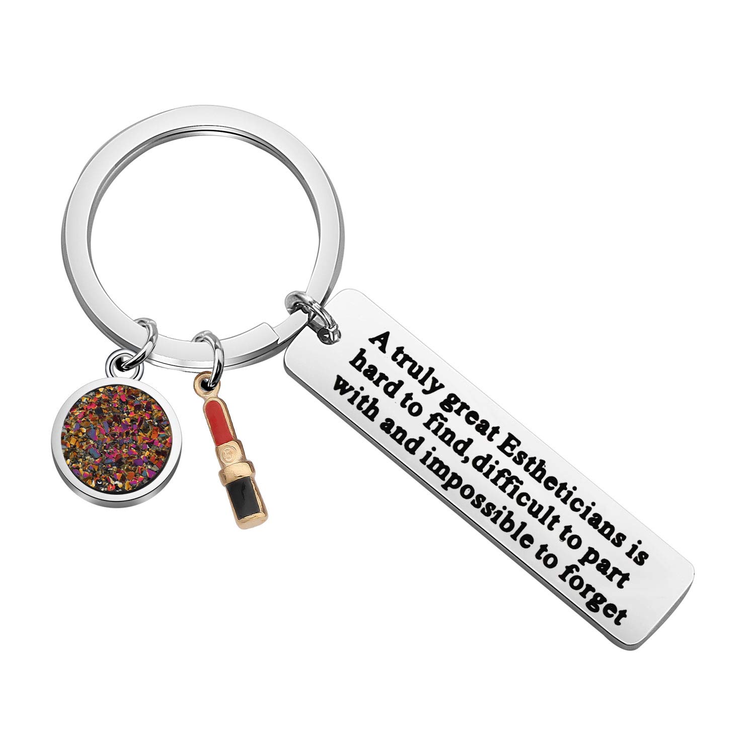 KUIYAI Estheticians Gift A Truly Great Estheticians is Hard to Find Keyring with Lipstick Charm Beautician Gift