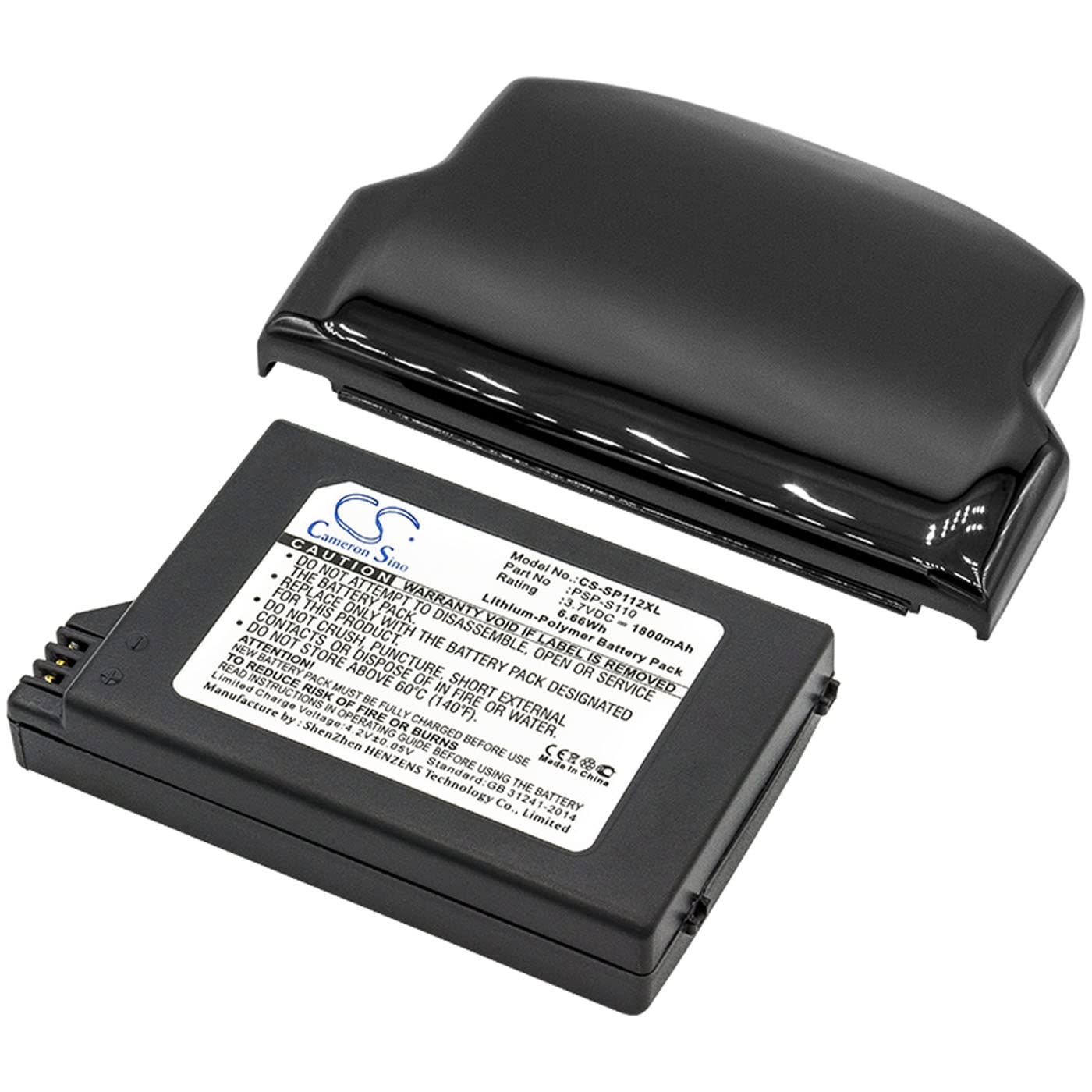 Cameron Sino Battery for Lite, PSP 2th, PSP-2000, PSP-3000, PSP-3001, PSP-3004, PSP-3008, Silm PN: PSP-S110 1800mAh / 6.66Wh