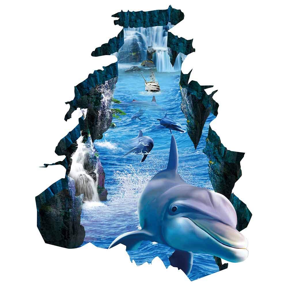 3D Wall Decals, Removable Sticker,The Art Magic Milky Way Dreamscape Home Decor … (Sea Dolphin)