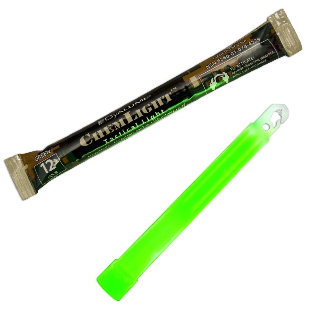 Emergency Light Sticks, 6, Lasts 12 Hours, 10/BX, Green