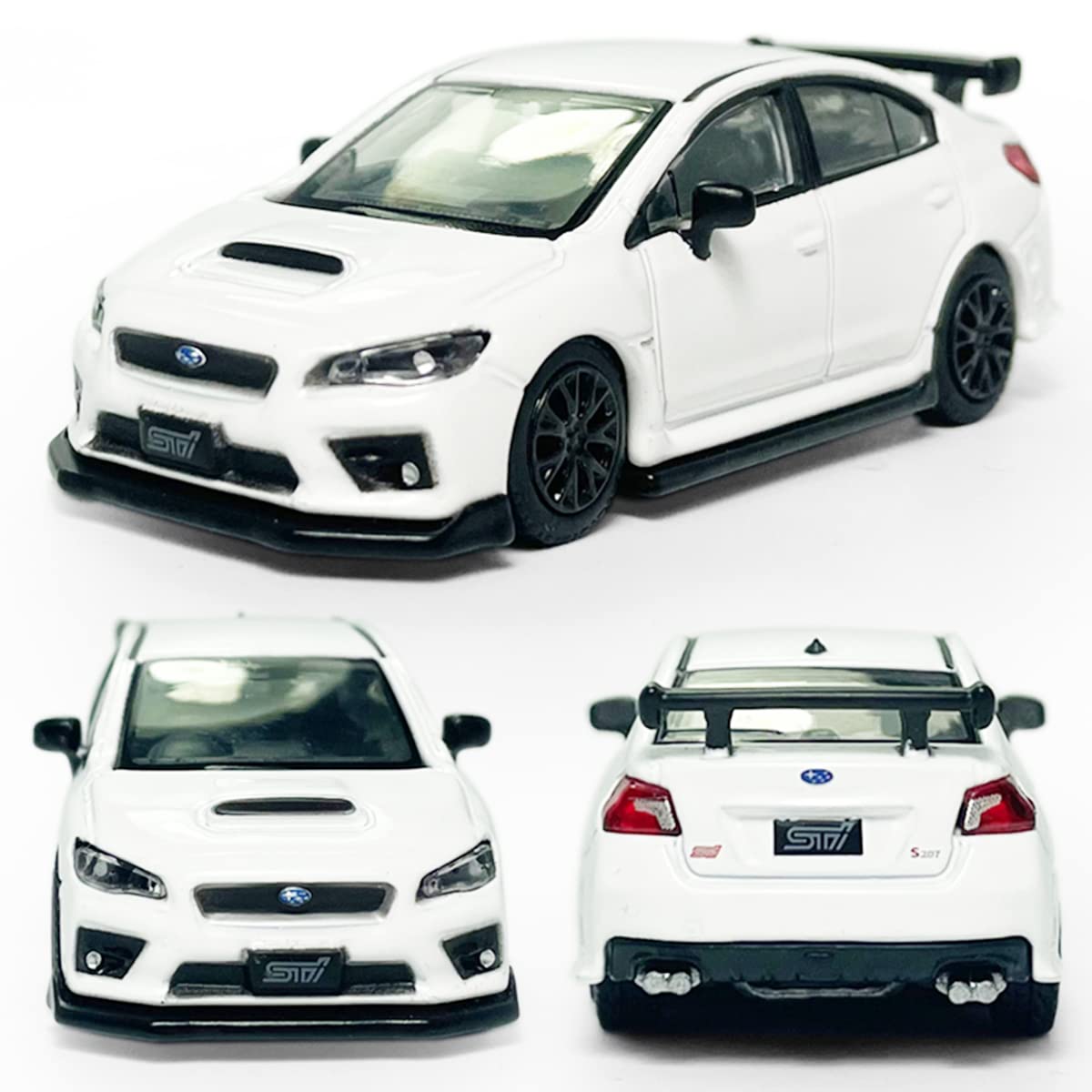 2016 Impreza WRX STI S207 Model Car 1/64 Scale Diecast Toy Cars Racing Sports Sedan Metal Alloy Friction Powered Children’s Die-cast Vehicles, Collection for Men Toys for Boys Kids Gifts, White