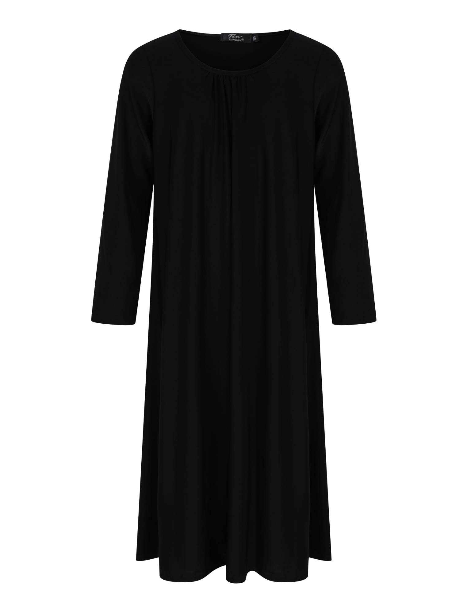 AelstoresGirls Black Abaya Maxi Dress Kids Long Sleeve Dresses School Uniform Holiday Top Islamic Jilbab Age 5-14 Years