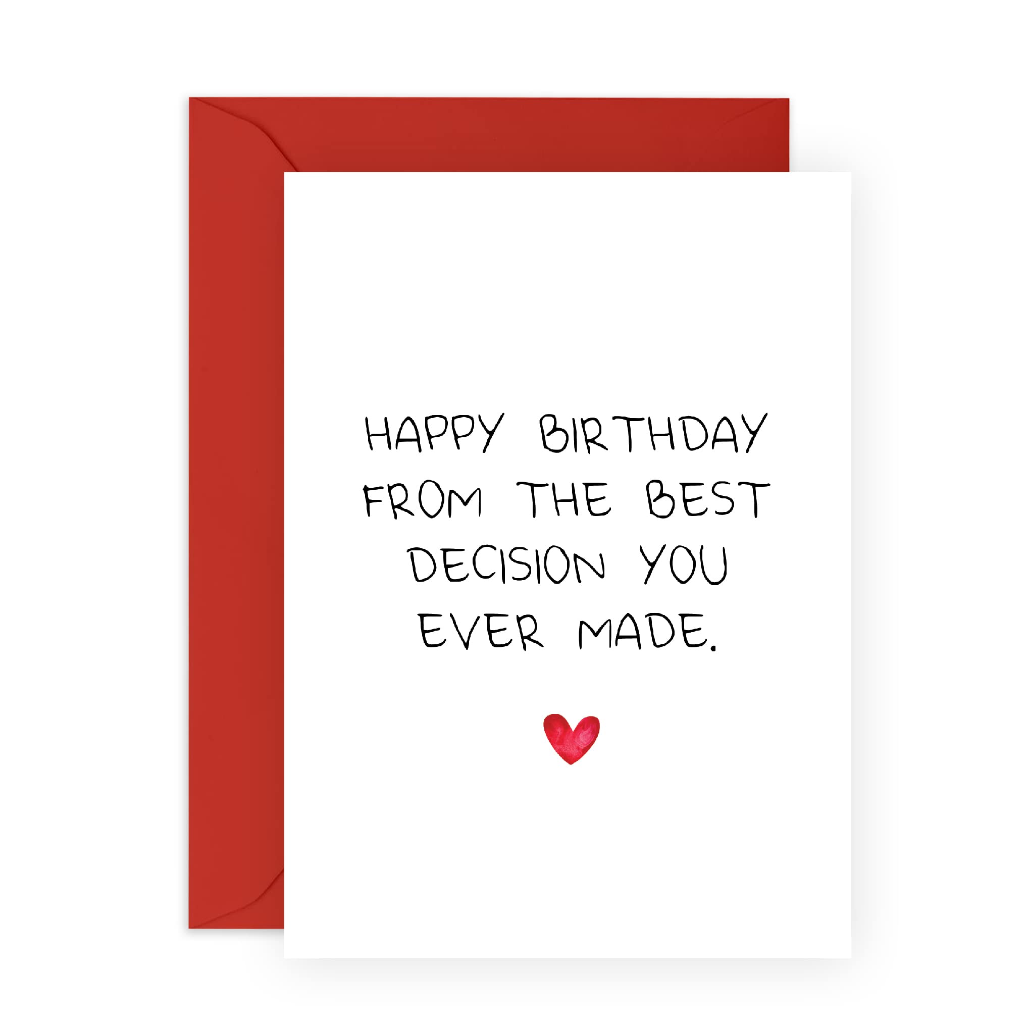 Central 23 Cute Birthday Card for Him - 'Best Decision You Ever Made' - Fun Birthday Card for Husband Wife Boyfriend Girlfriend - Greeting Card for Men and Women - Comes with Stickers - Recyclable