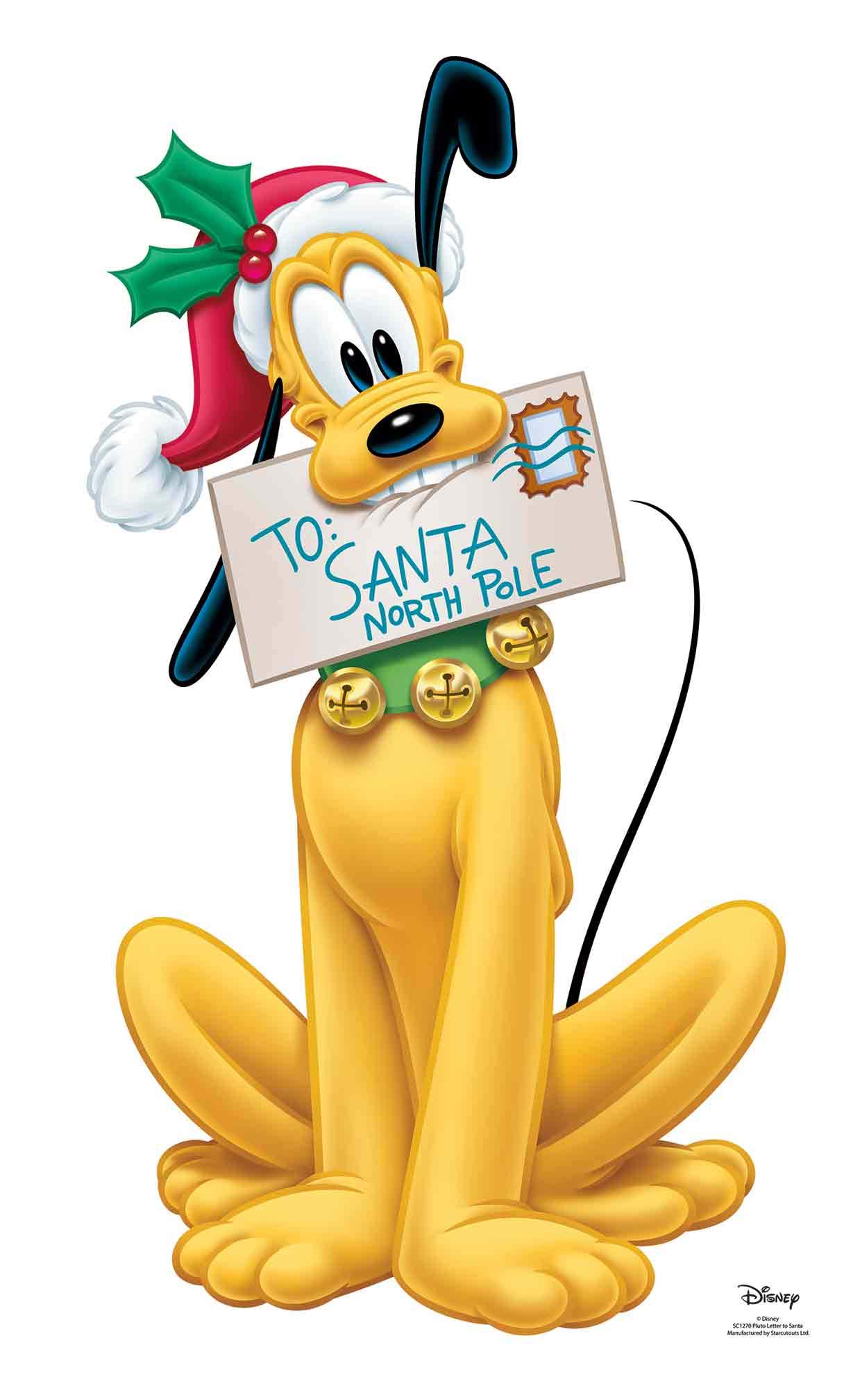 Star Cutouts Ltd Fun Cardboard 1 Dimensional Life size Disney Pluto Carol Letter to Santa 90 x 56 cm. Perfect Christmas Decoration for Children's Festive Displays, Grottos & Shop Windows, Star Mini