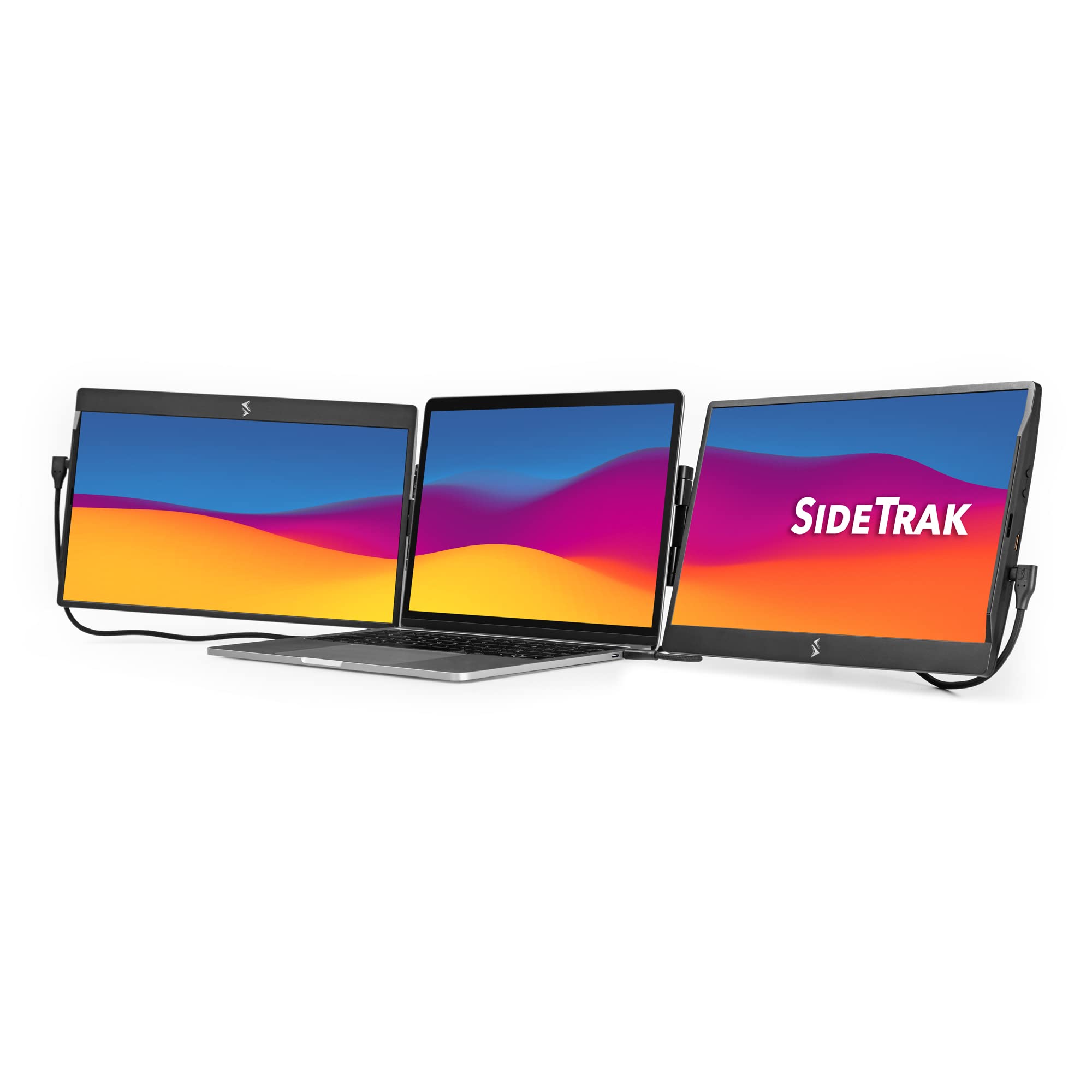 SideTrak Swivel 14” Patented Attachable Portable Monitors for Laptop | FHD TFT Laptop Triple Screen | Mac, PC & Chrome Compatible | Fits All Laptops | Powered by USB or Mini HDMI (Triple Monitor)