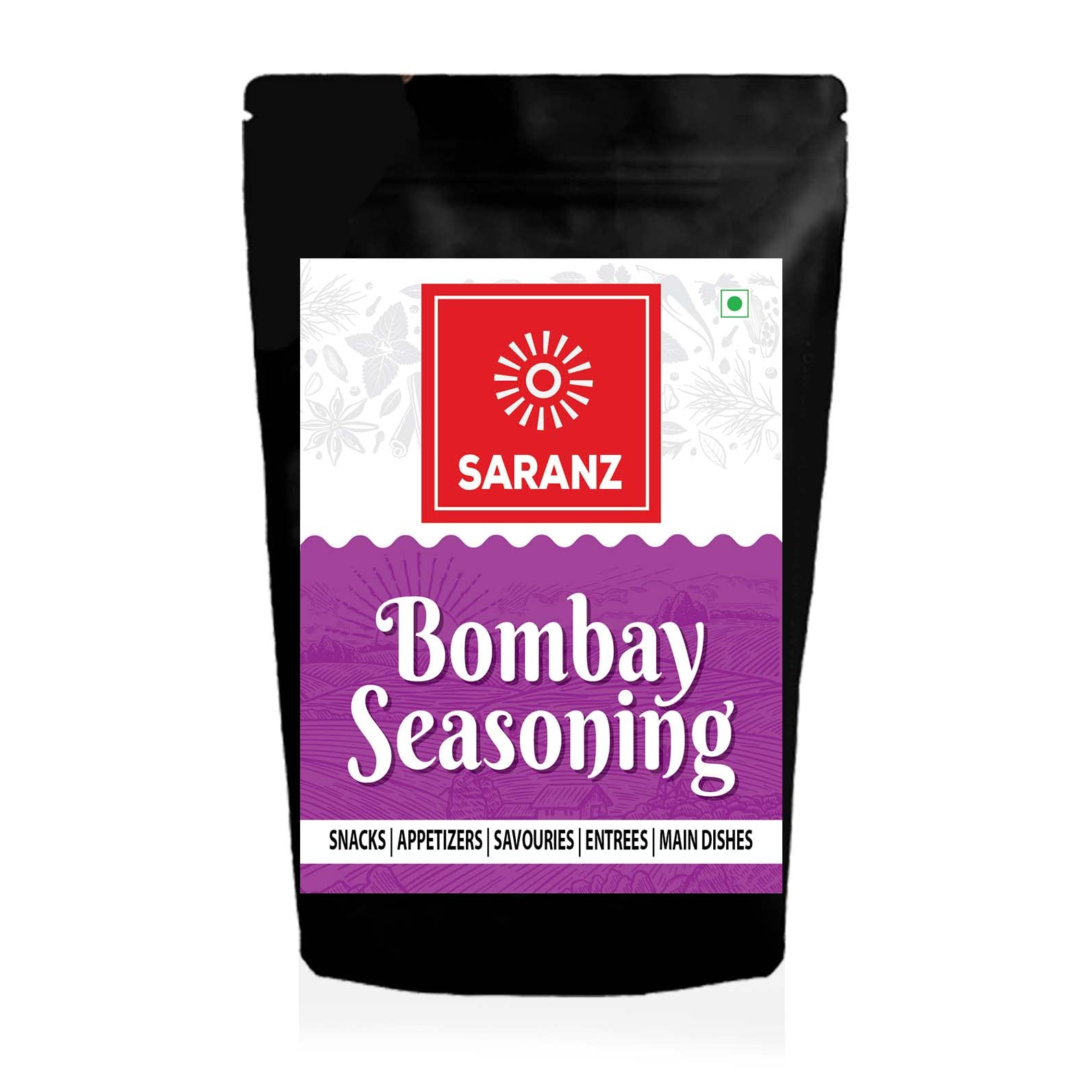 SARANZ Bombay Mix Exotic Seasoning Perfect for Snacks|Appetizers|Savouries|Entrees|Main Dishes Aromatic and Flavoured Vegan, Dairy Free and Gluten Free Seasonings-100 Grams Sprinkler Jar