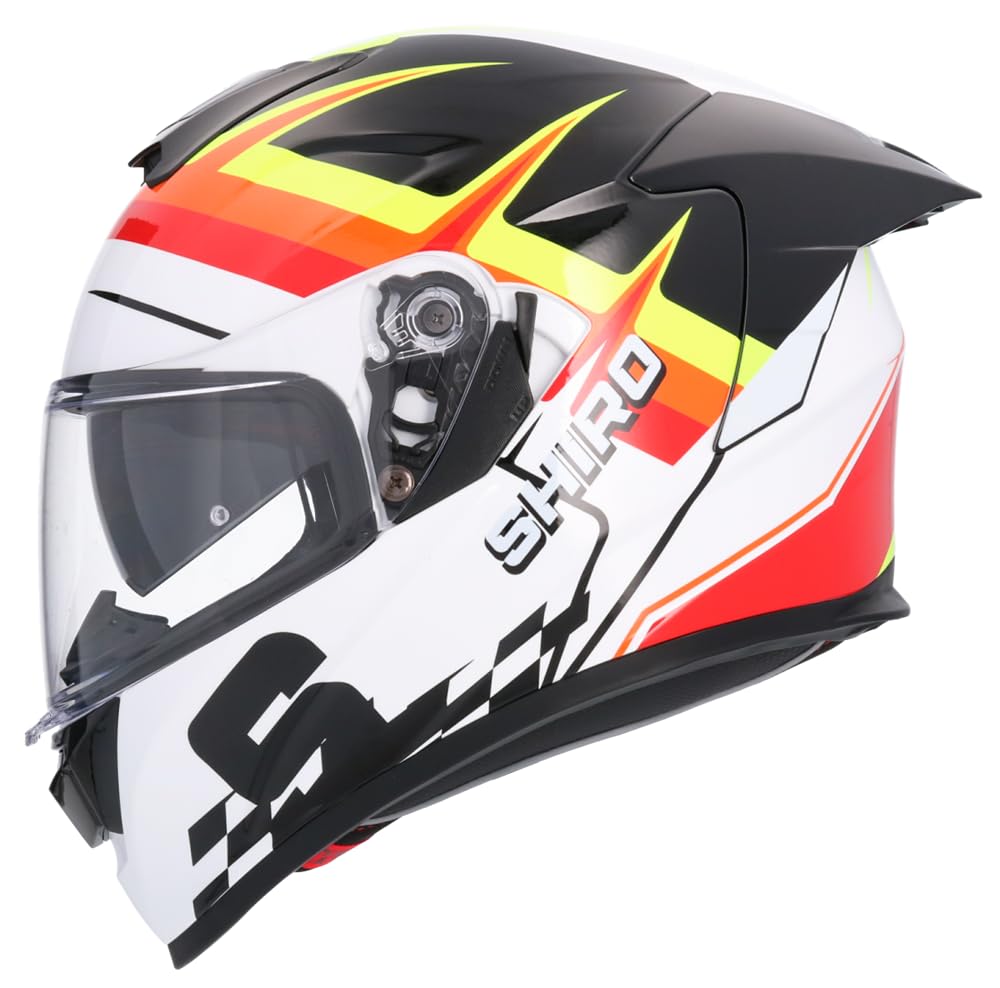 Shiro Helmets Shiro Pegasus Helmet White and Neranja SV 22.06 (M 57/58)