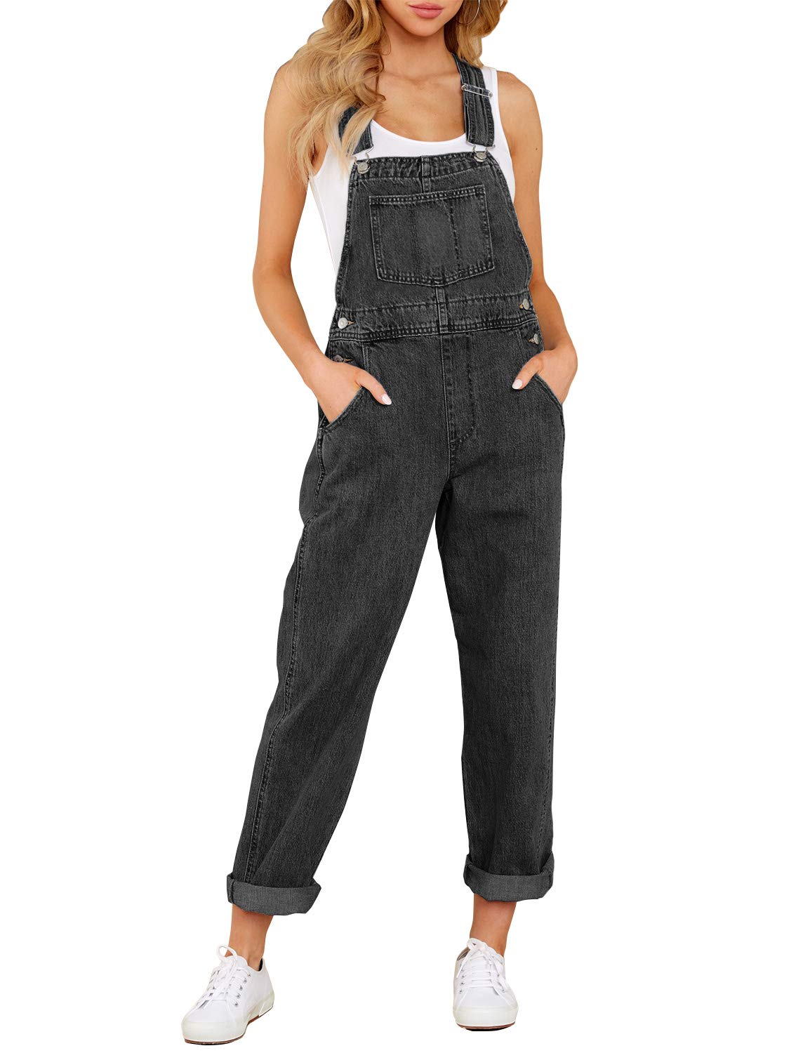 luvamiaWomen's Casual Stretch Adjustable Denim Bib Overalls Jeans Pants Jumpsuits